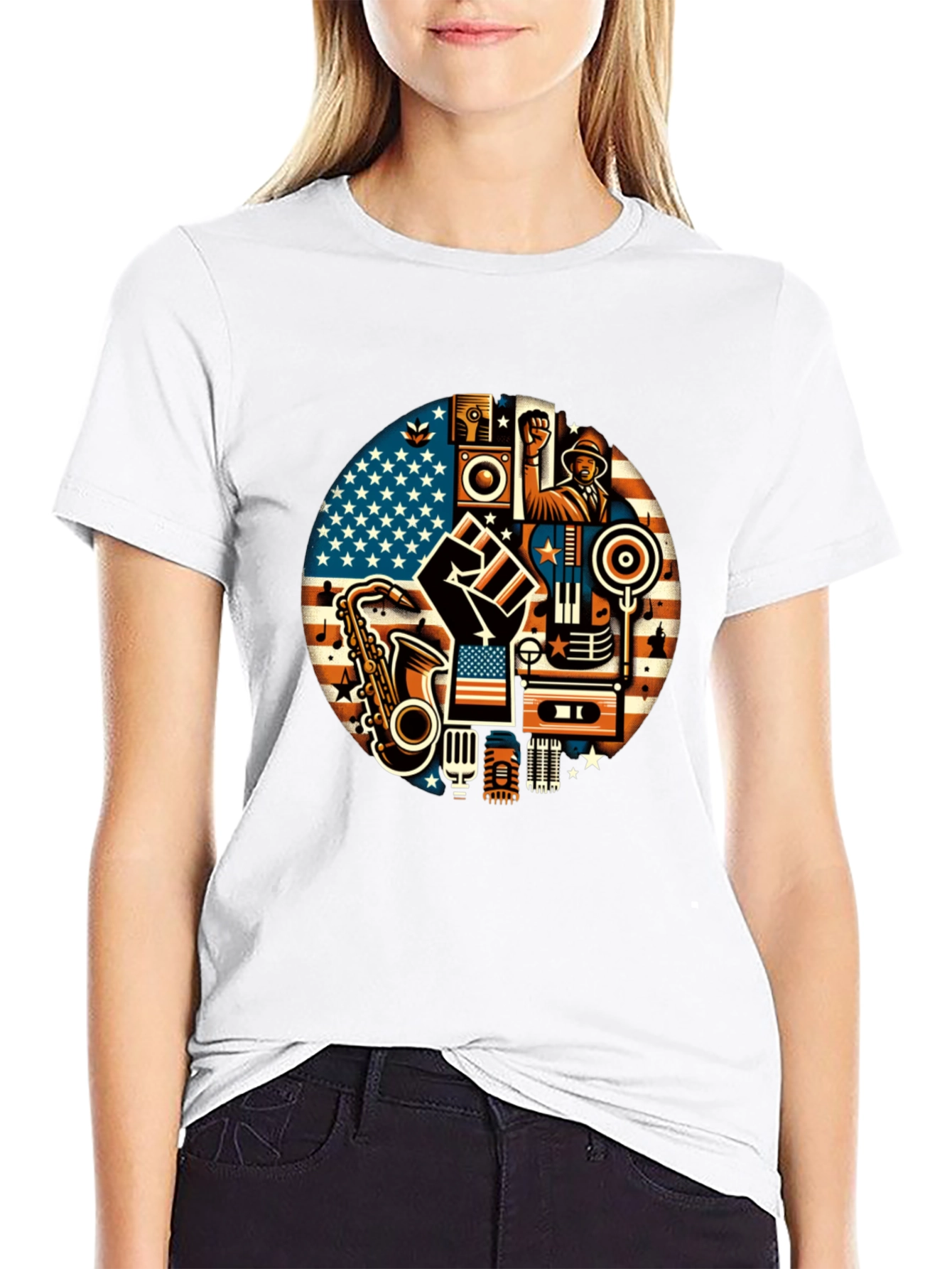 Black Music & Unity Graphic T-Shirt view 9