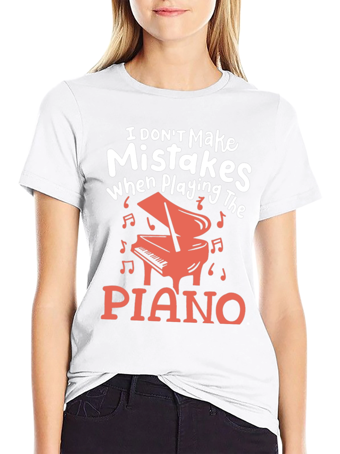 Black Funny Musician T-Shirt: I Don't Make Mistakes When Playing the Piano view 9