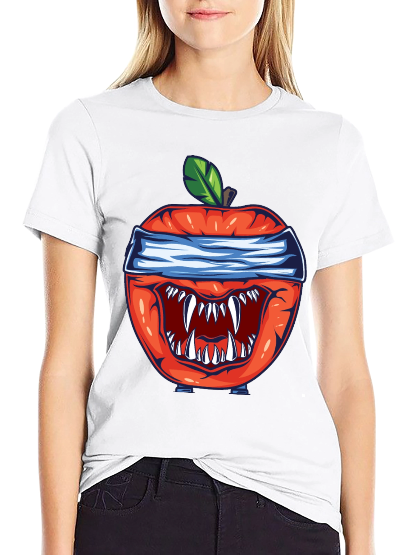 Black Monster Apple Graphic Tee - Unique Design view 9