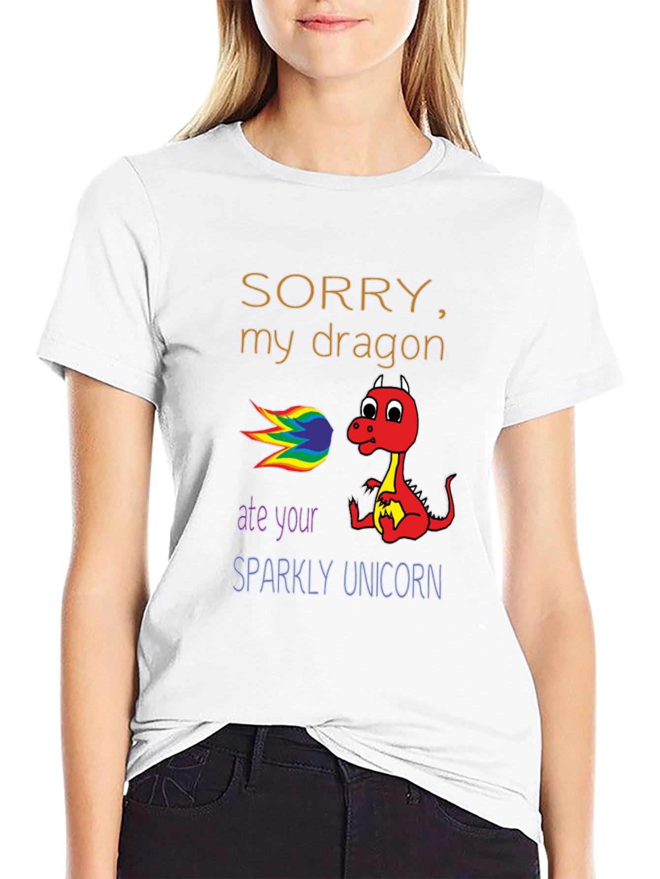 Black Dragon Ate Unicorn T-Shirt, Funny Graphic Tee view 9