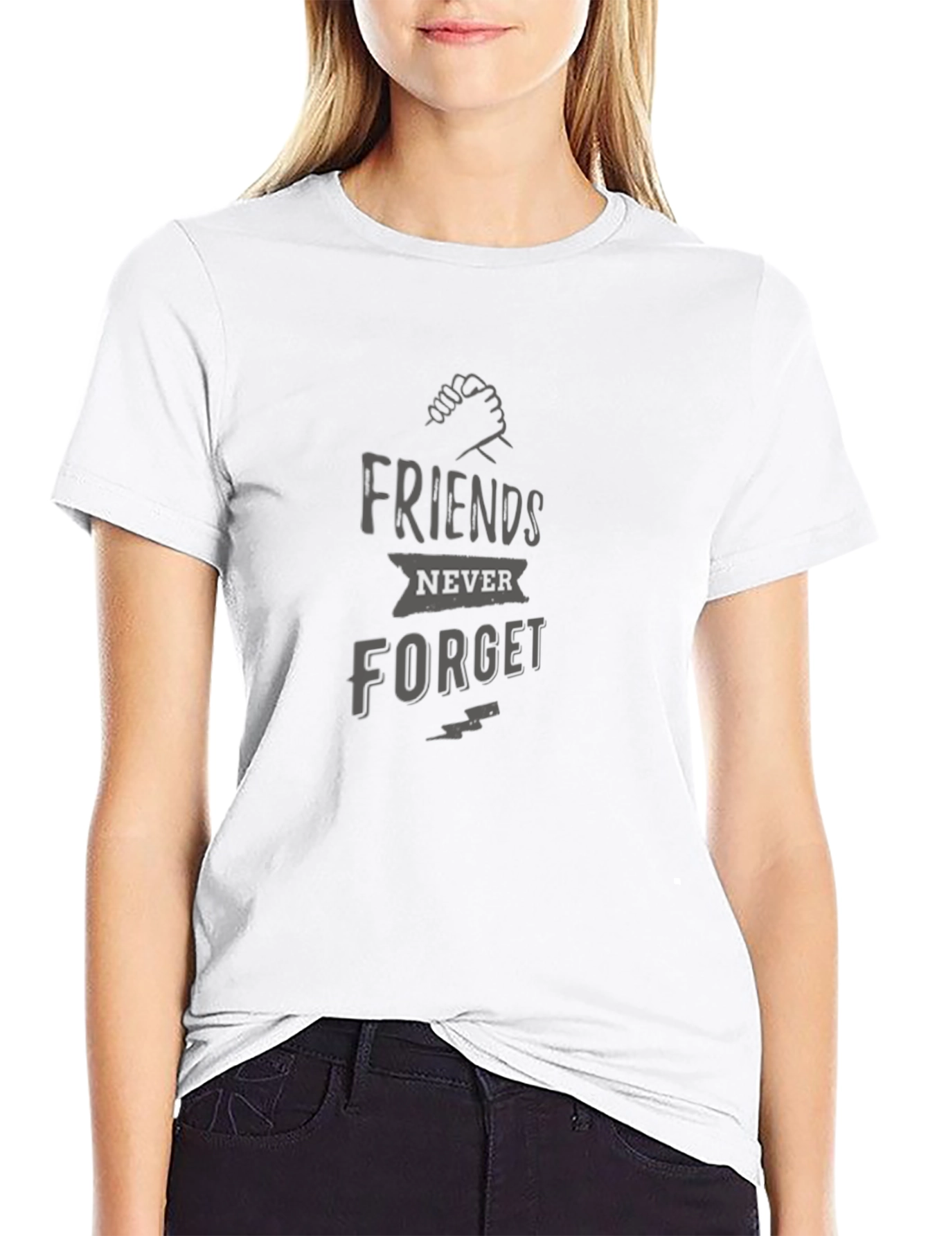 Friends Never Forget Graphic Black Tee - 9