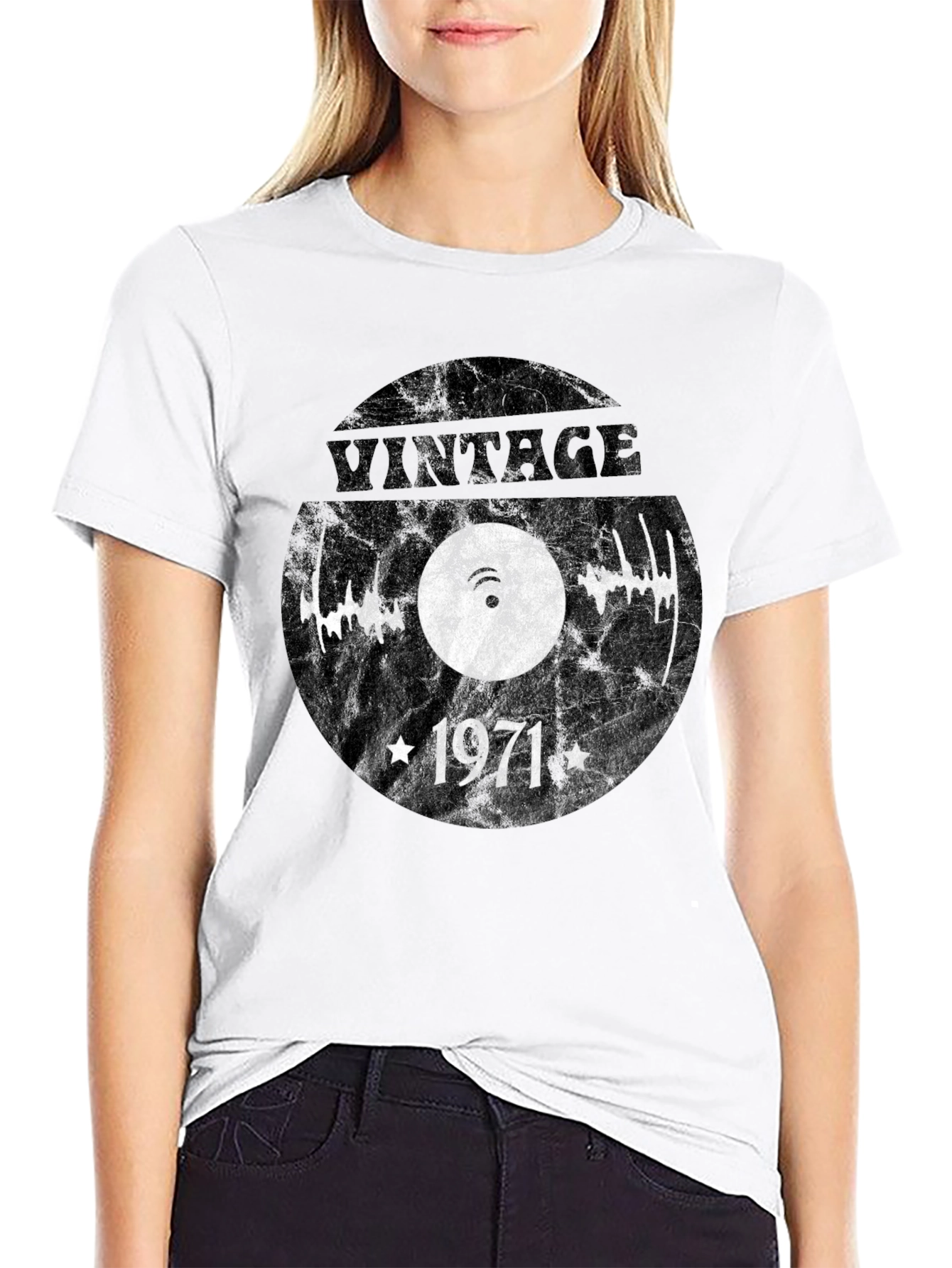 Black Vintage 1971 Record T-Shirt view 9
