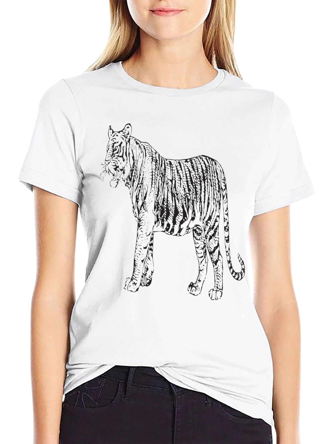 Black Black Tiger Graphic Tee | Casual Style view 9
