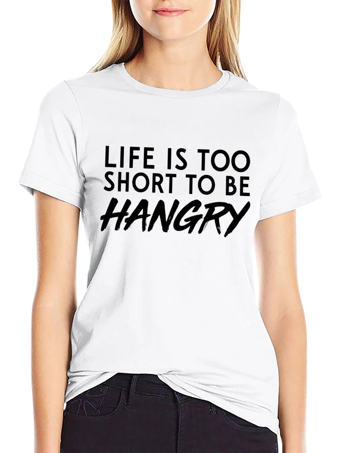 Black Life is Too Short to Be Hangry Funny Graphic Tee view 9
