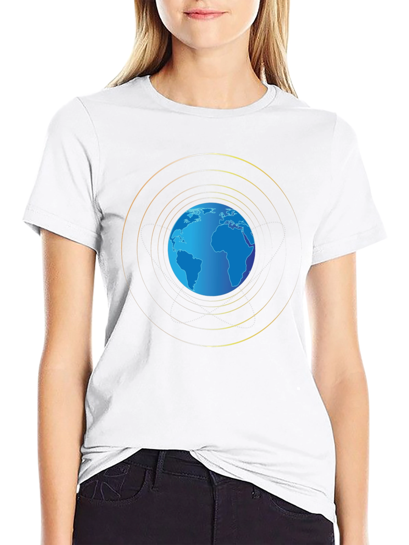 Black Globe Graphic Black T-Shirt view 9