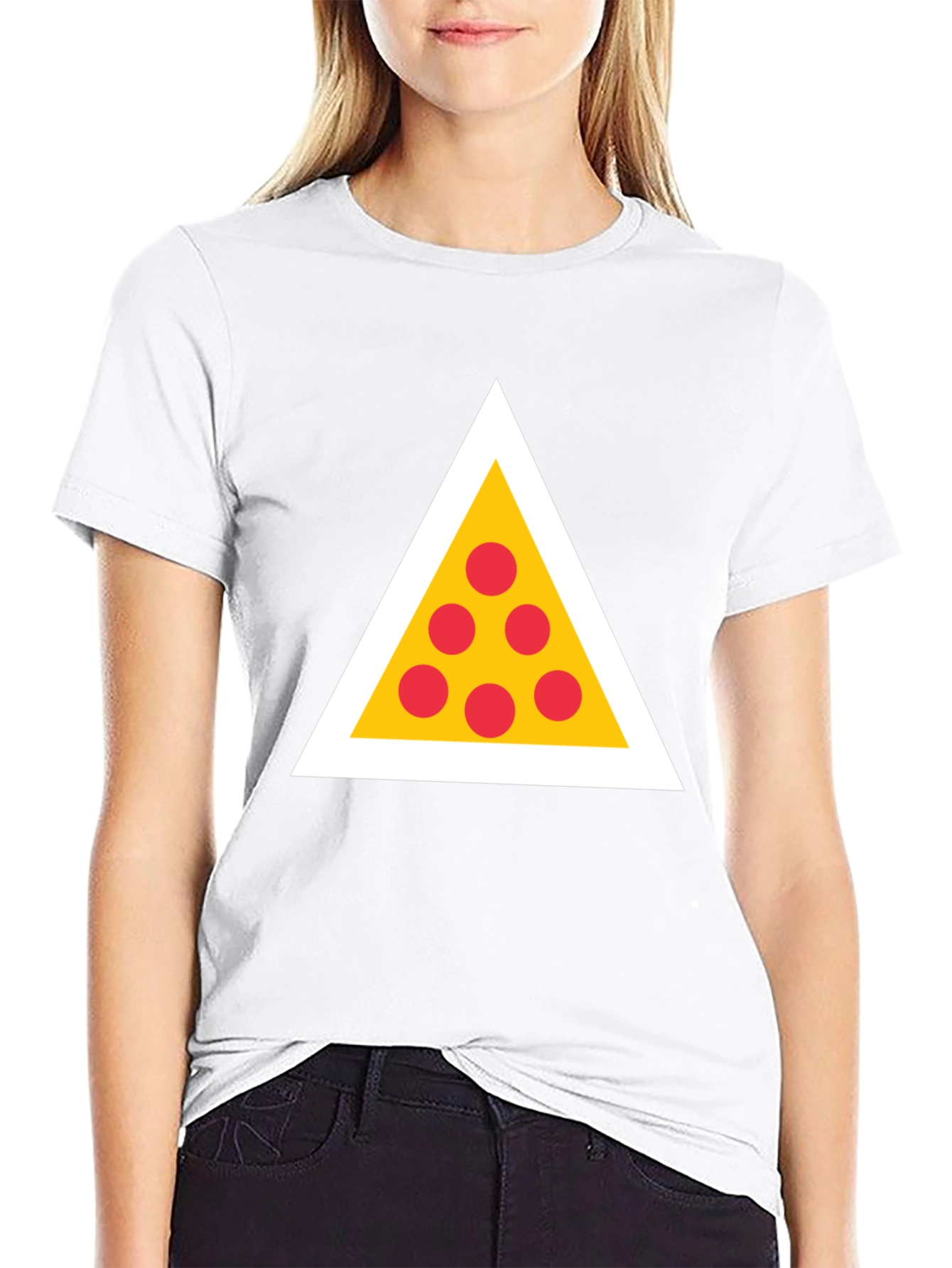 Black Pizza Triangle Graphic Tee - Black view 9