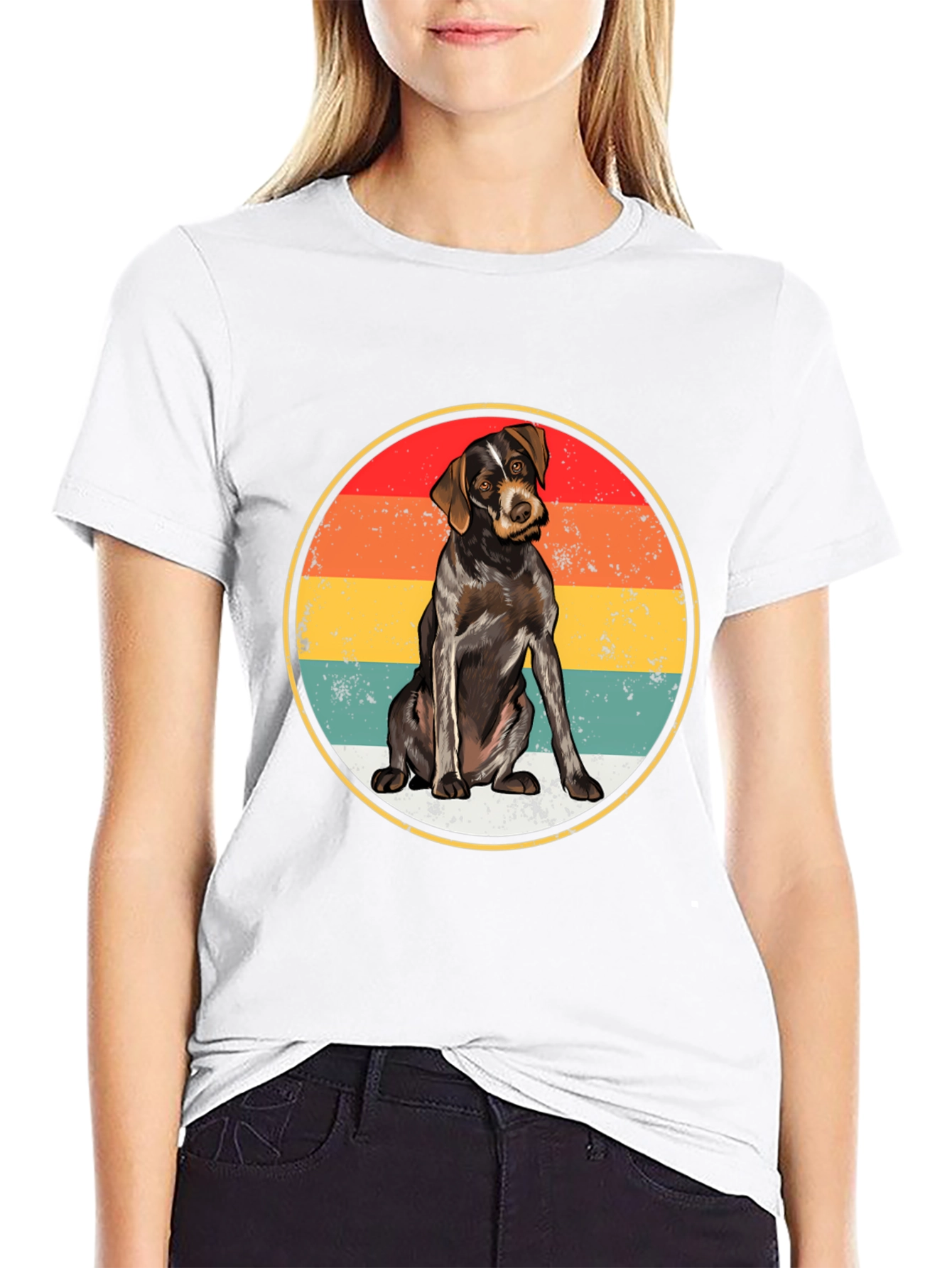 Black Vintage Dog Graphic Tee - Black T-Shirt view 9