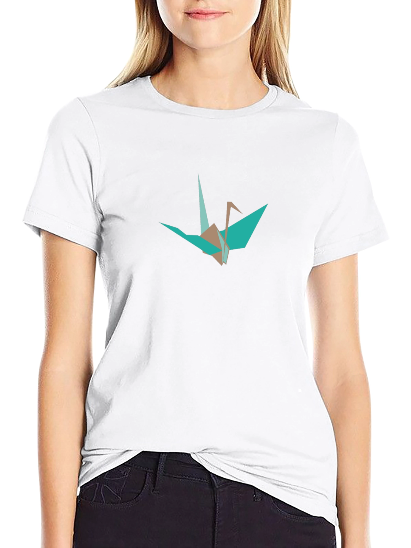 Black Origami Crane Graphic Tee - Stylish Casual Wear view 9