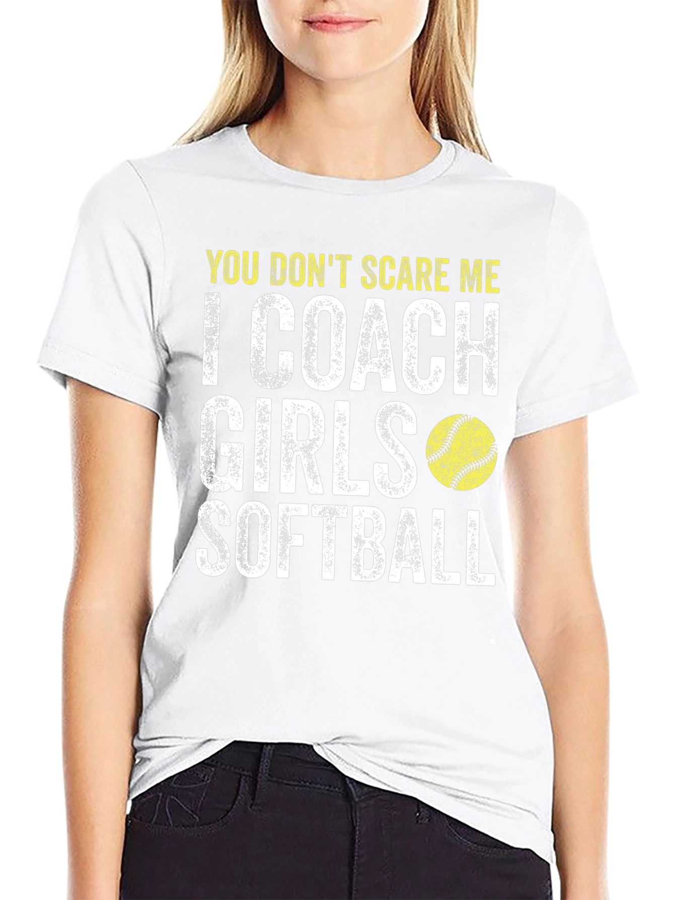 Black Coach Girls Softball T-Shirt view 9