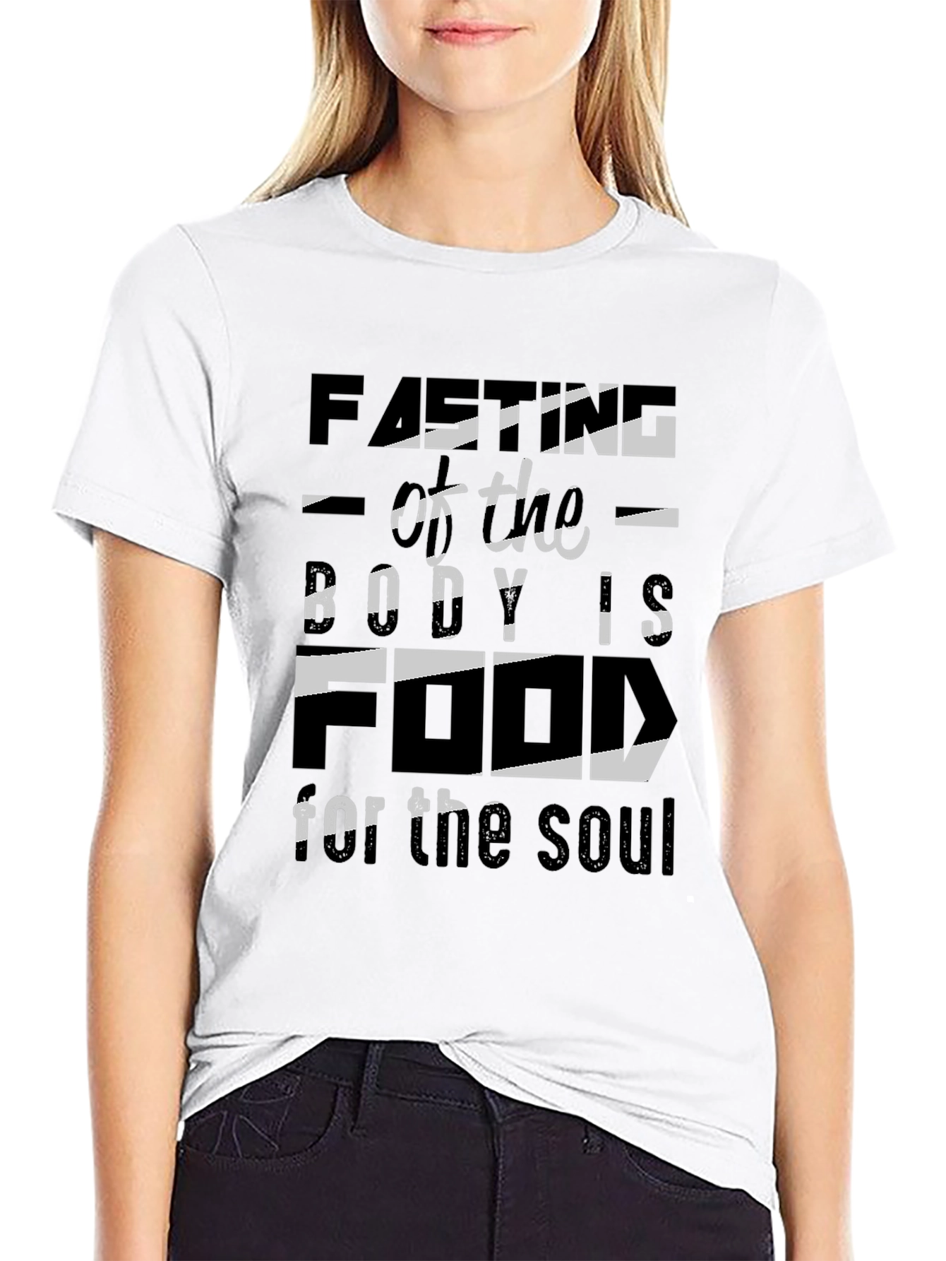 Black Fasting for the Soul Black T-Shirt view 9