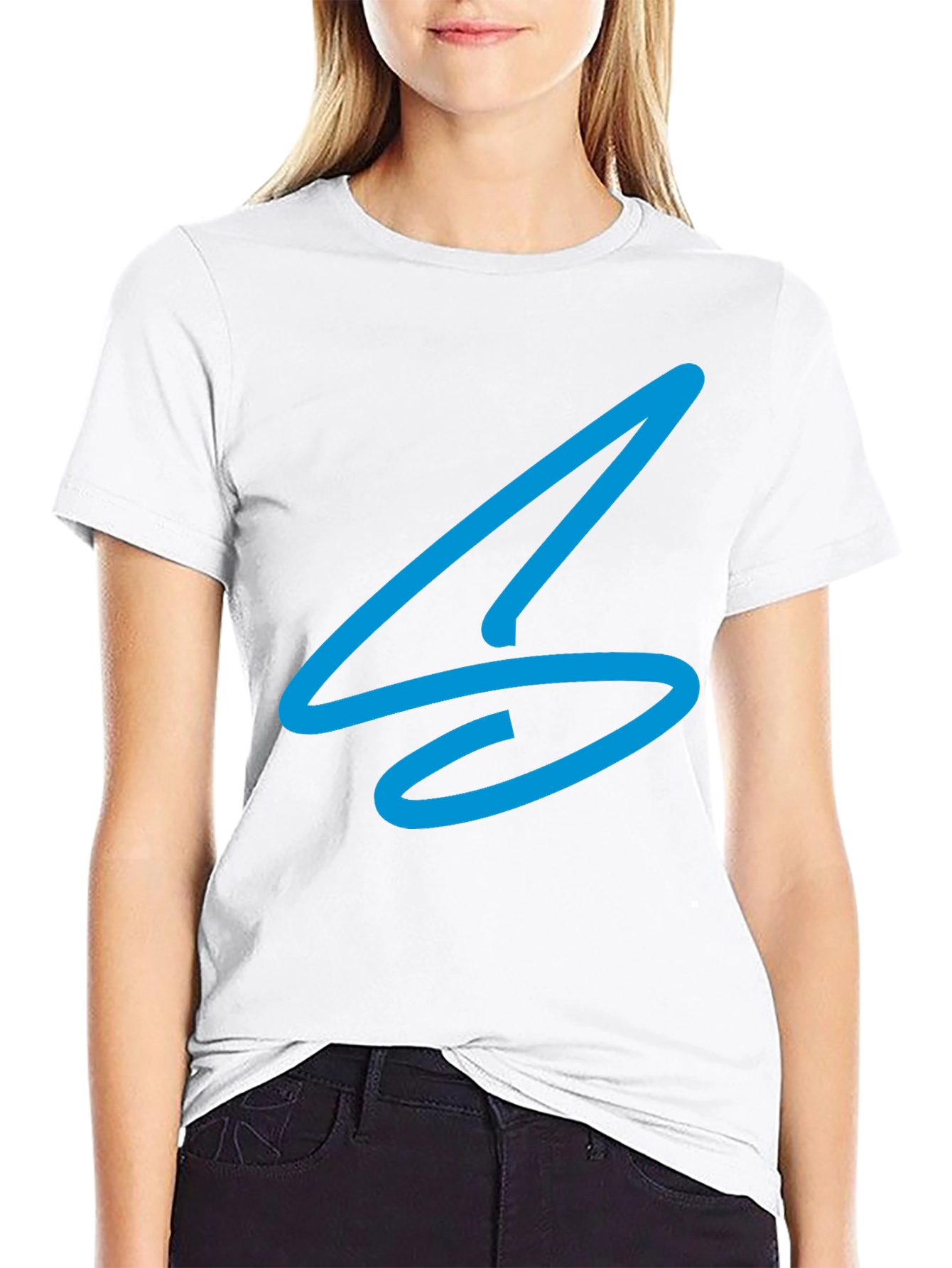 Black Modern Blue Graphic Tee - Men's Black T-Shirt view 9