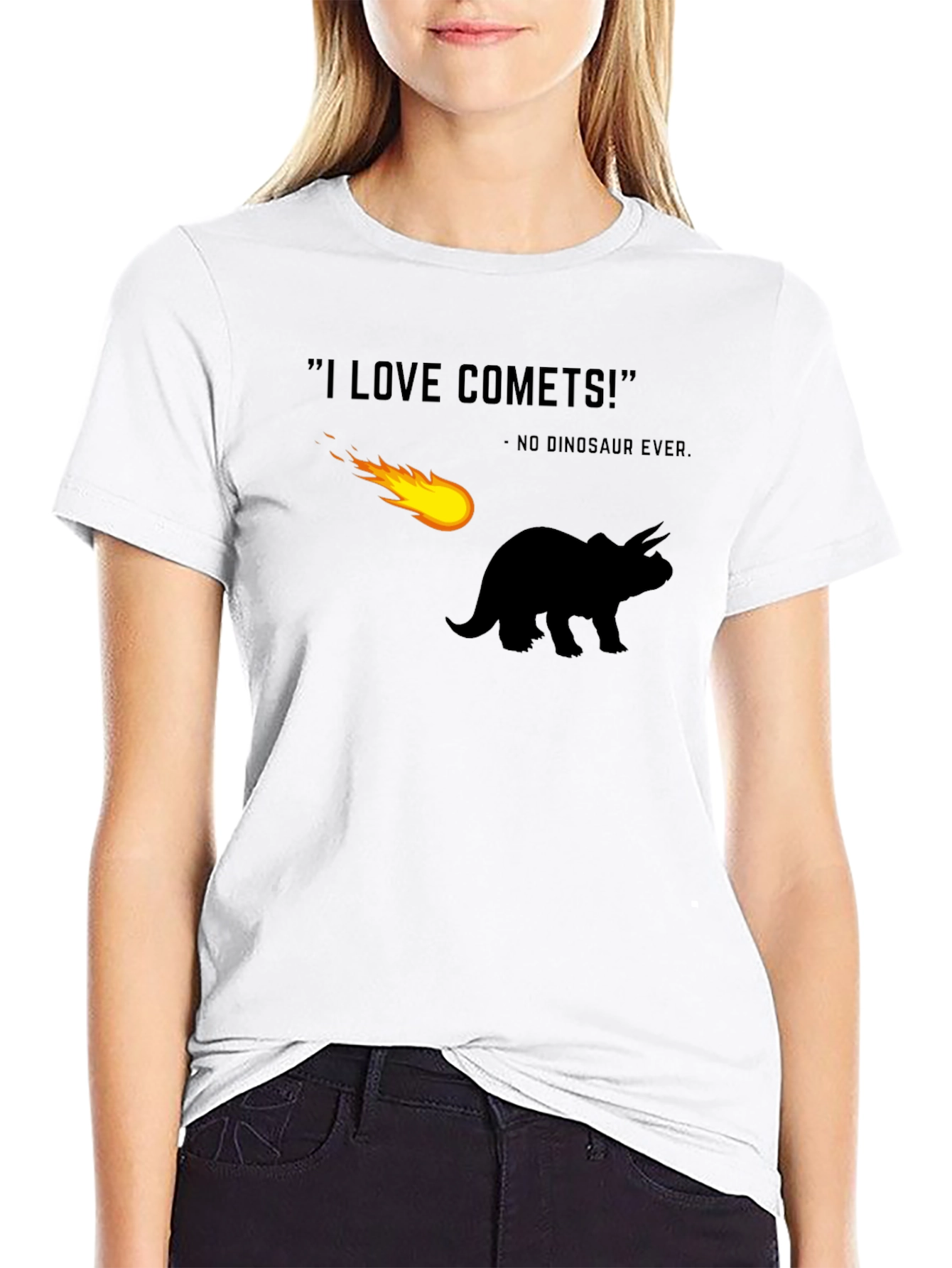 Black Dinosaur Comet T-Shirt - No Dinosaur Ever! view 9