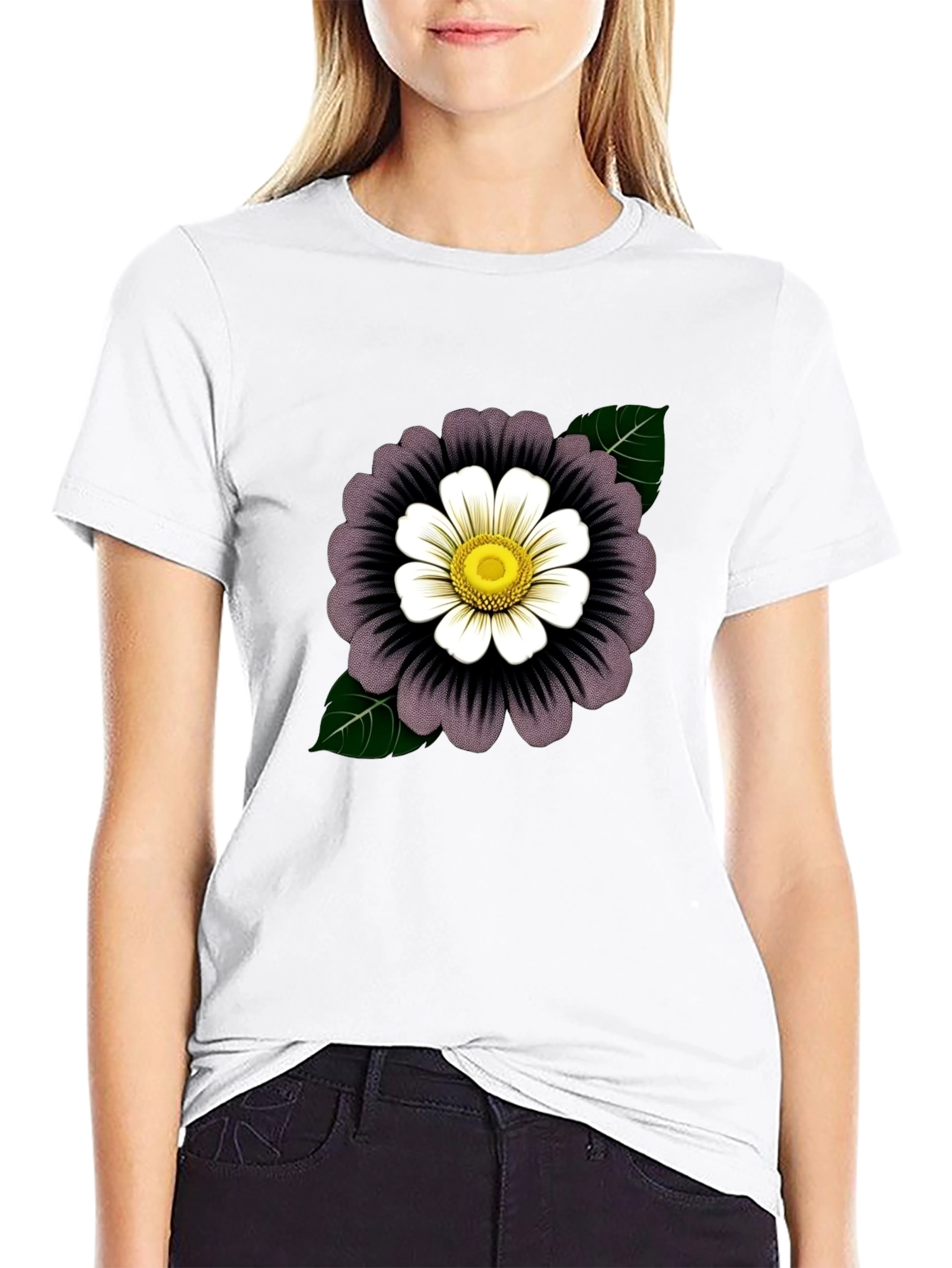 Black Floral Graphic Tee - Stylish Black T-Shirt view 9