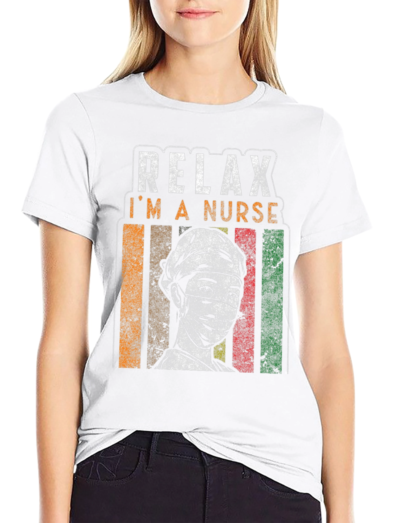 Black Relax I'm A Nurse Graphic Tee view 9