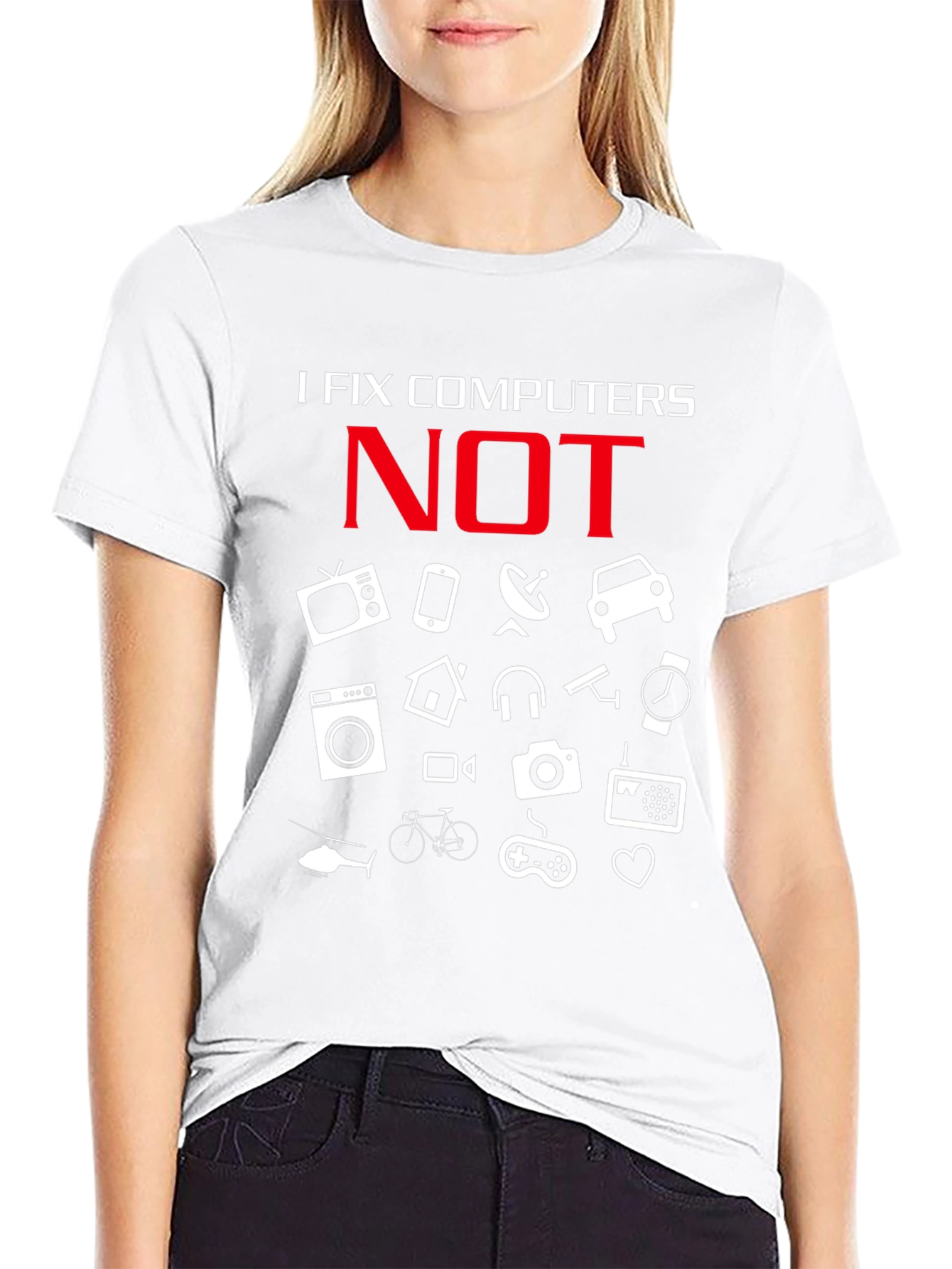 Black I Fix Computers NOT T-Shirt - Funny Tech Support Tee view 9