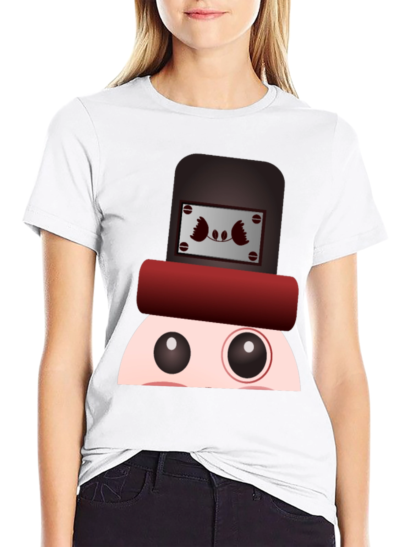 Black Funny Cartoon Character T-Shirt view 9