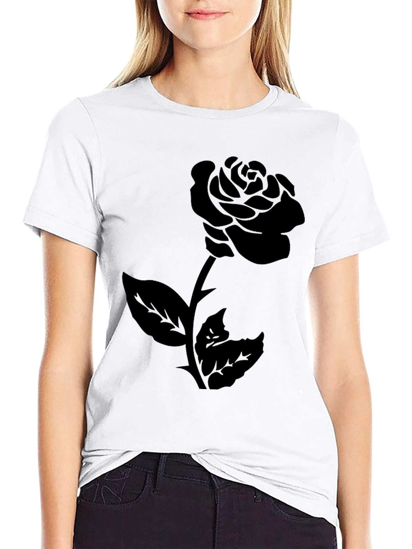 Black Rose Graphic Tee - Mens Black T-Shirt view 9