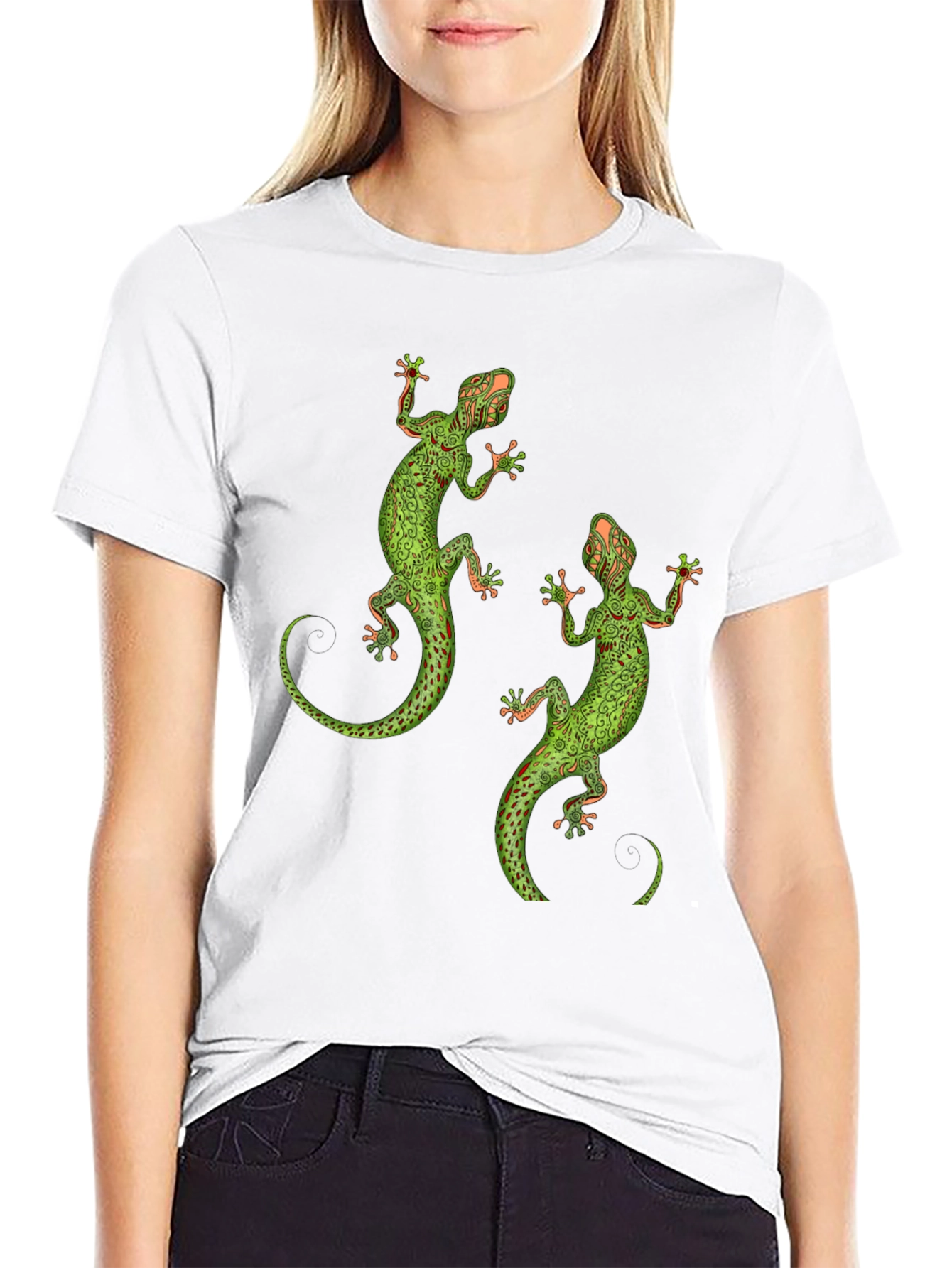 Black Lizard Graphic Tee - Unique Reptile Print view 9