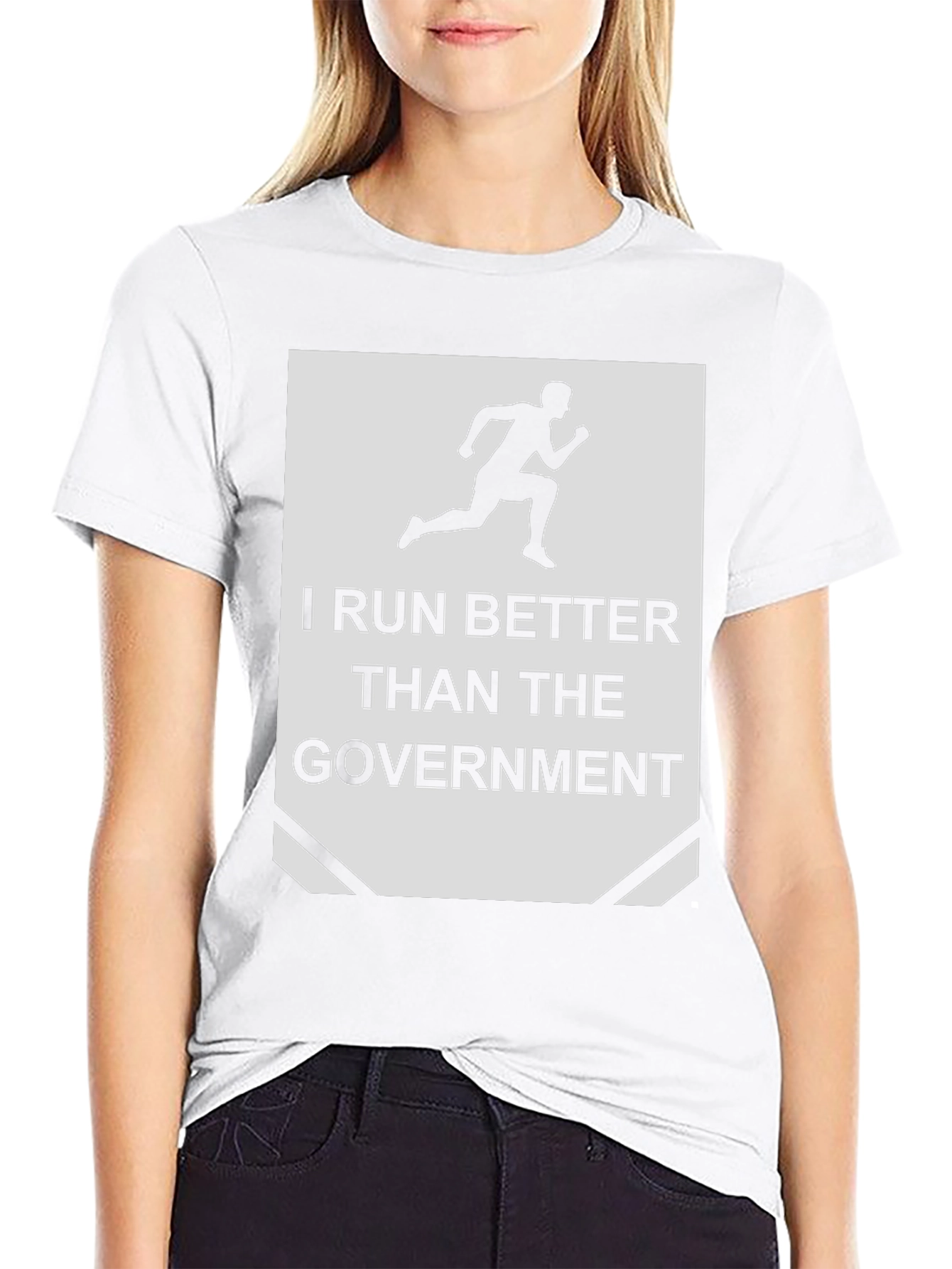 Black I Run Better Than the Government T-Shirt view 9