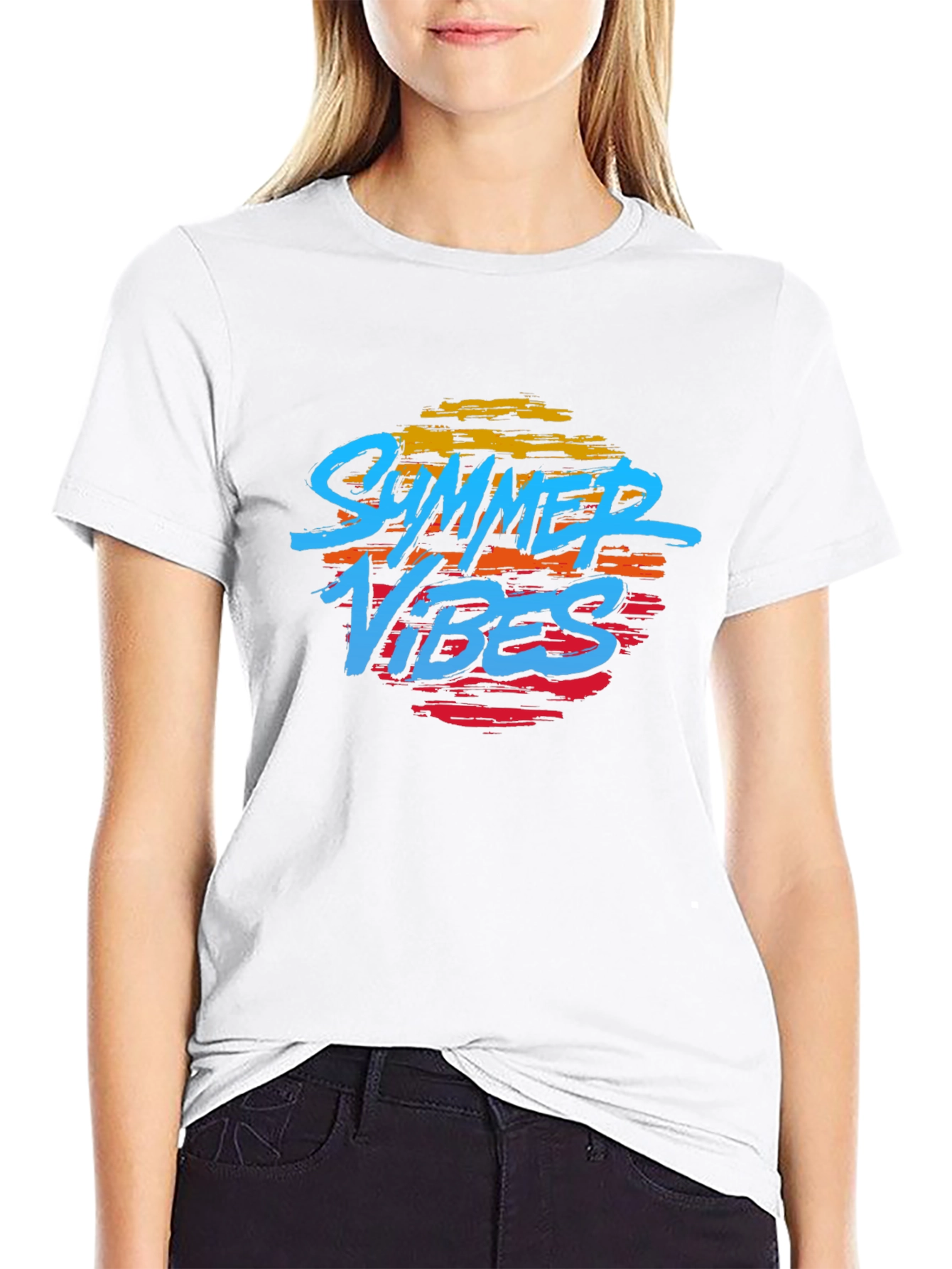 Black Summer Vibes Graphic T-Shirt - Black view 9