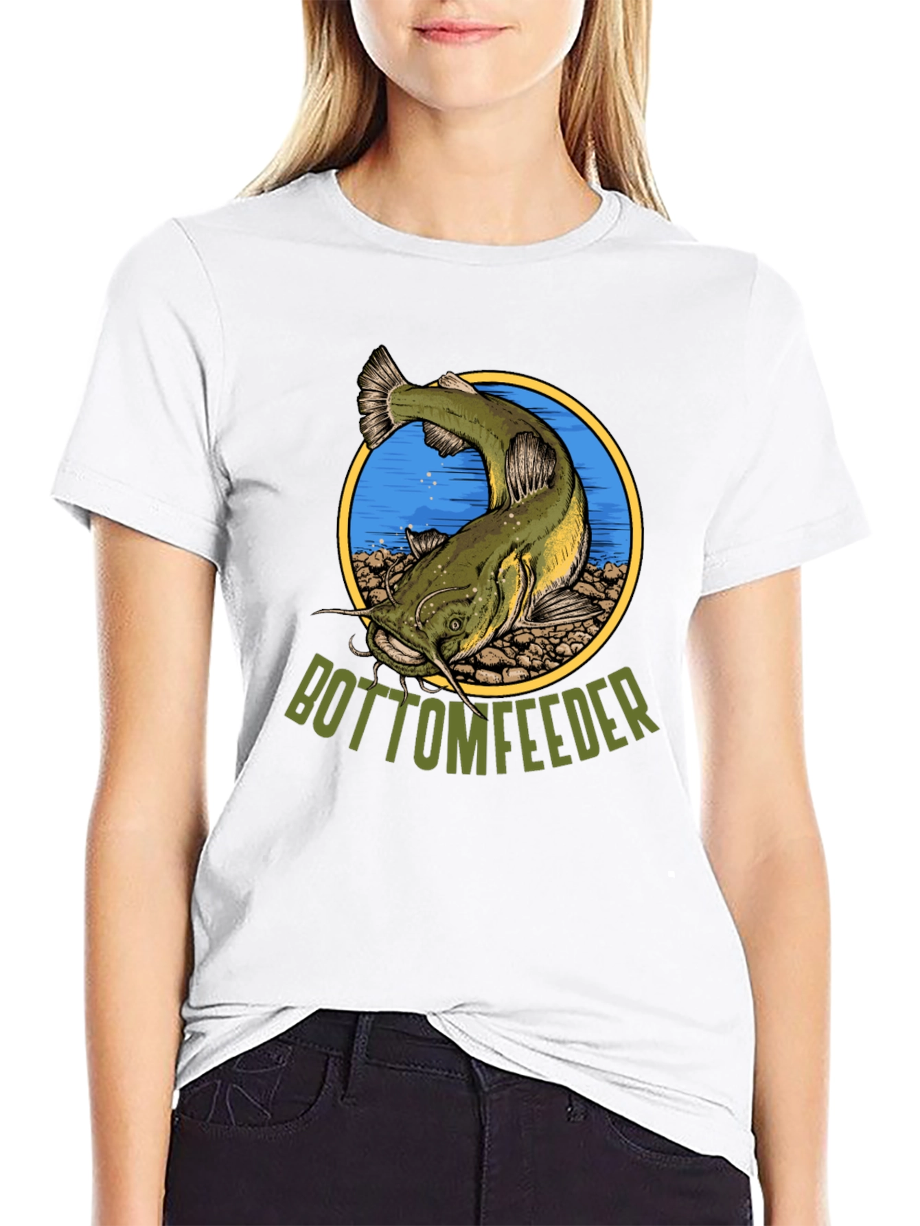 Black Bottom Feeder Fish Graphic T-Shirt view 9