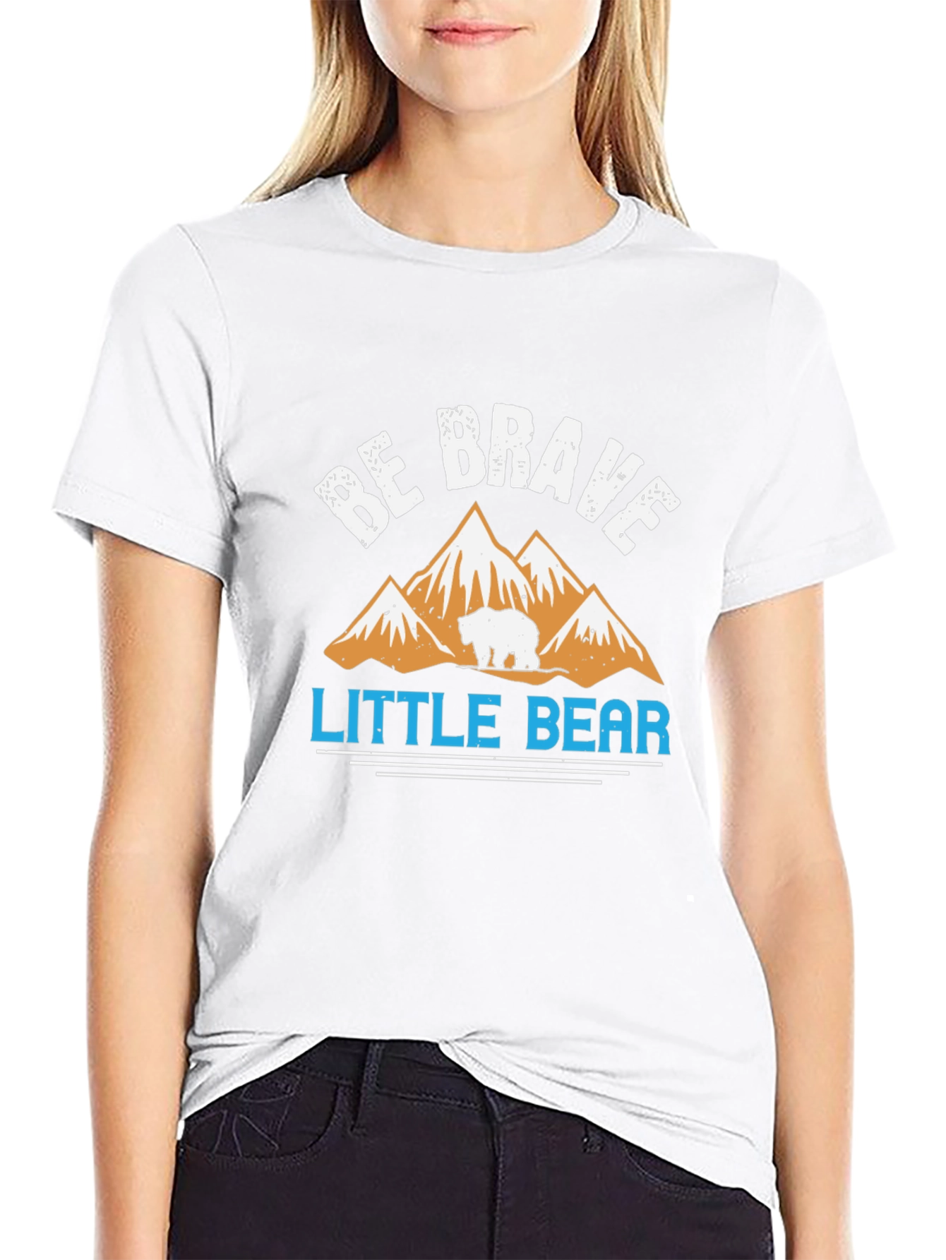 Black Be Brave Little Bear Graphic T-Shirt view 9