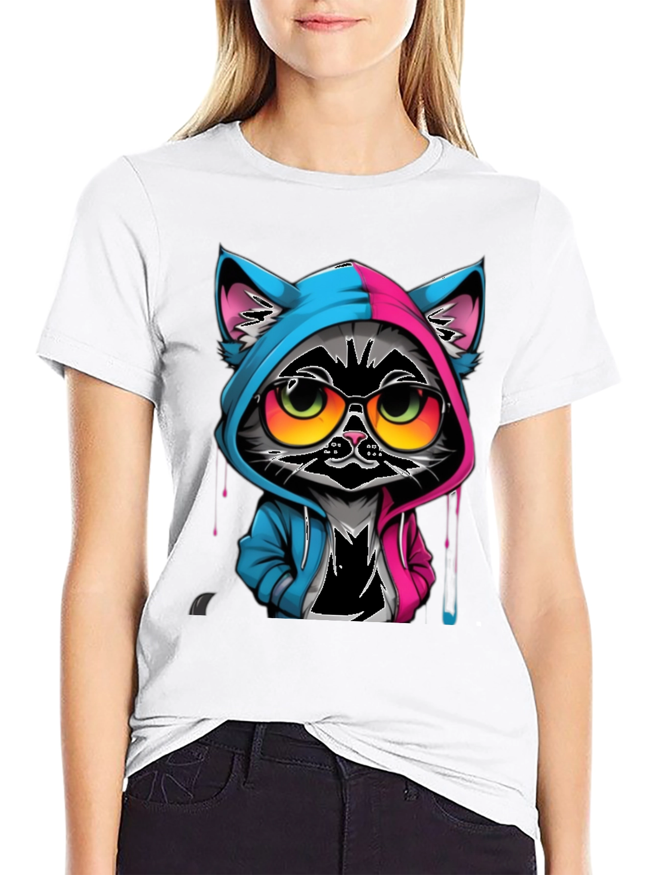Black Cool Cat T-Shirt view 9