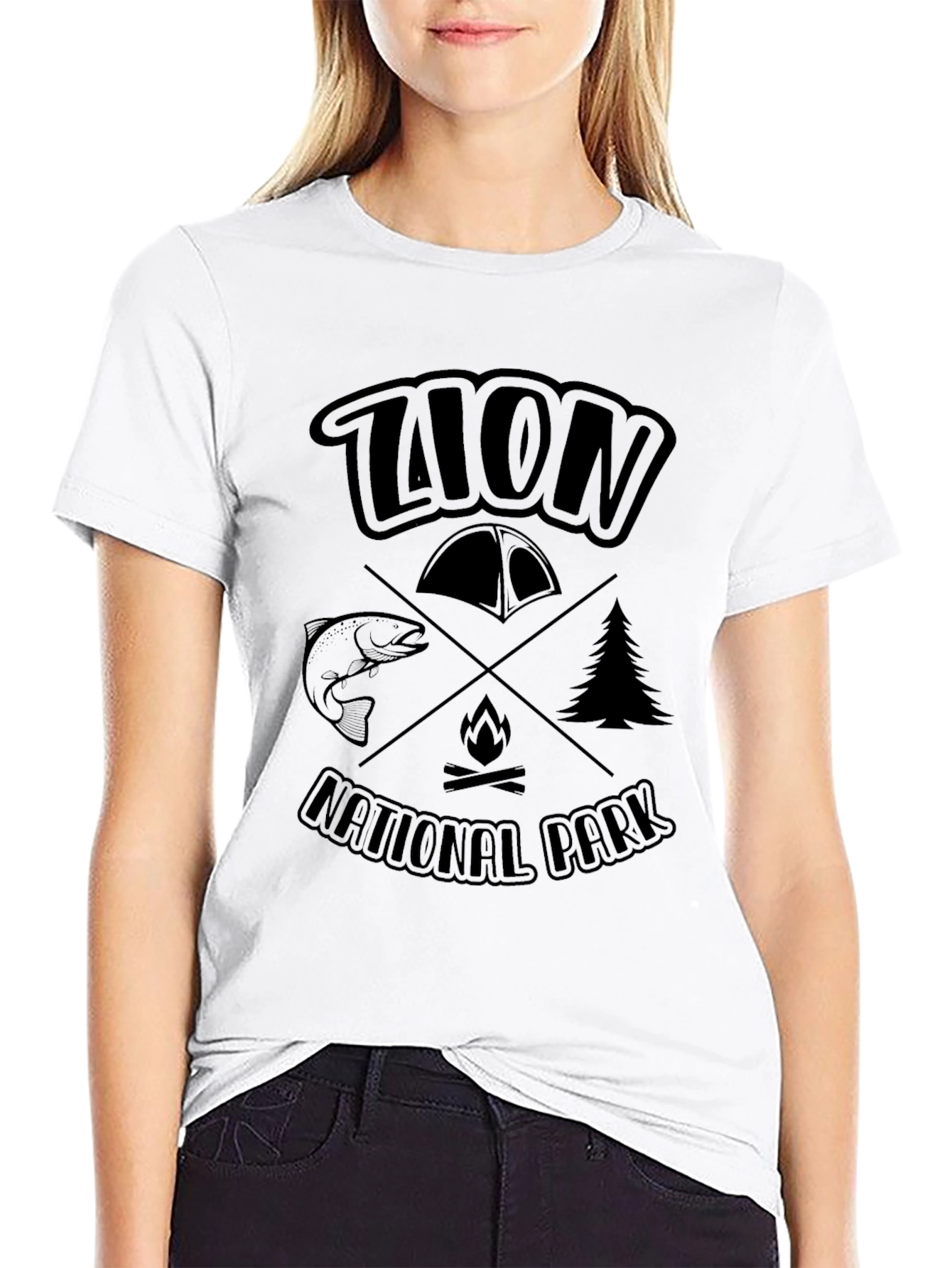 Black Zion National Park Graphic T-Shirt, Camping Tee view 9