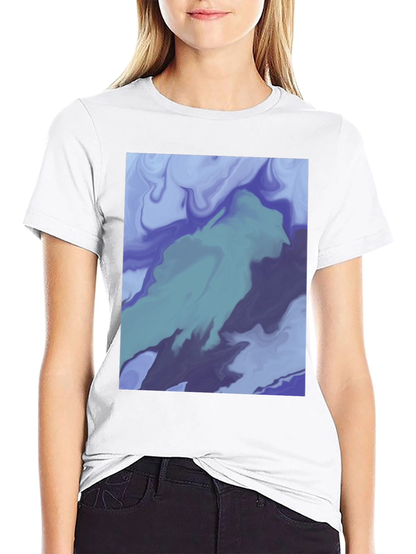 Black Abstract Art Tee - Modern Graphic T-Shirt view 9