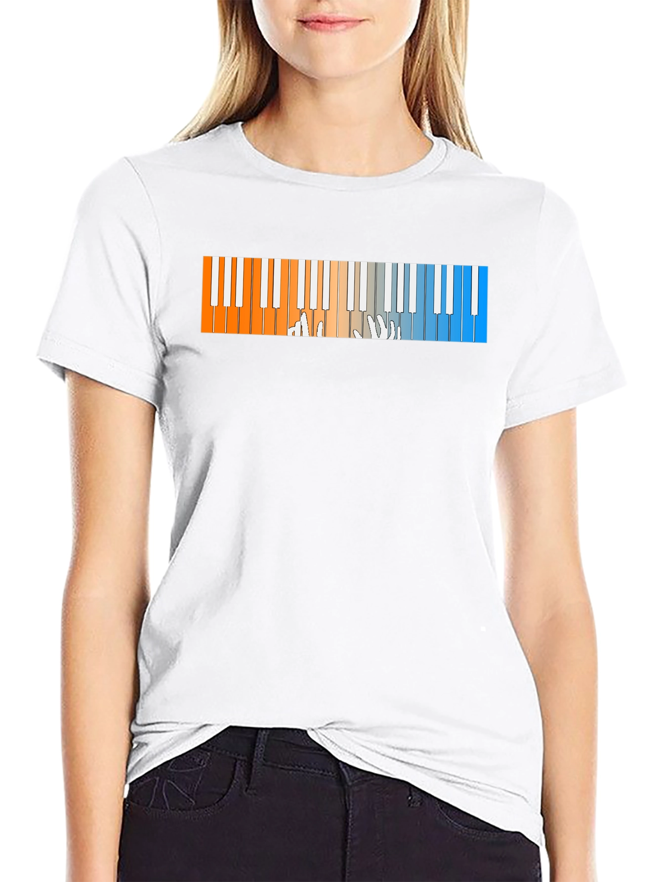 Black Piano Keys Graphic T-Shirt - Cool Musician Tee view 9