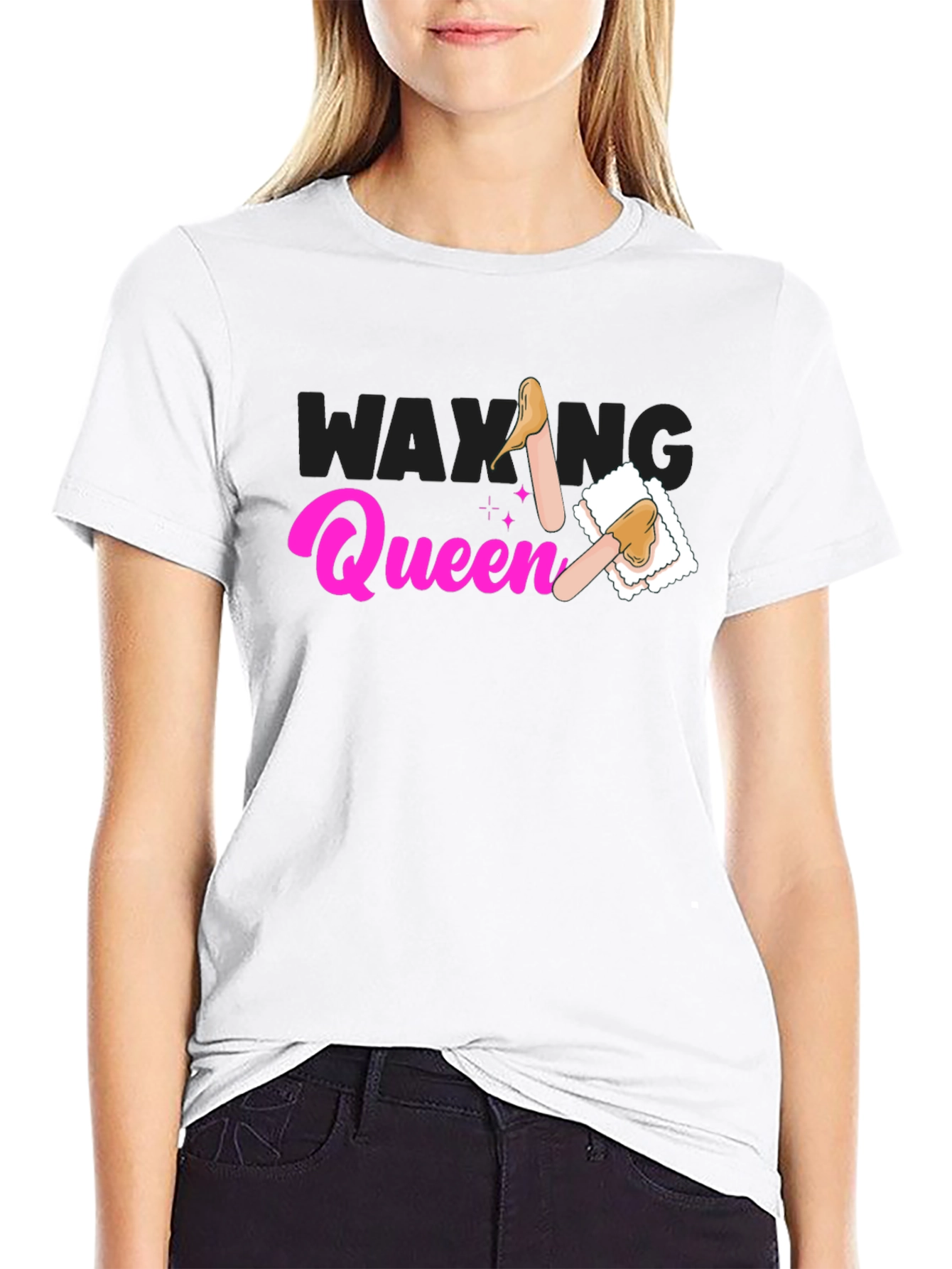 Black Waxing Queen T-Shirt - Beauty Spa Apparel view 9