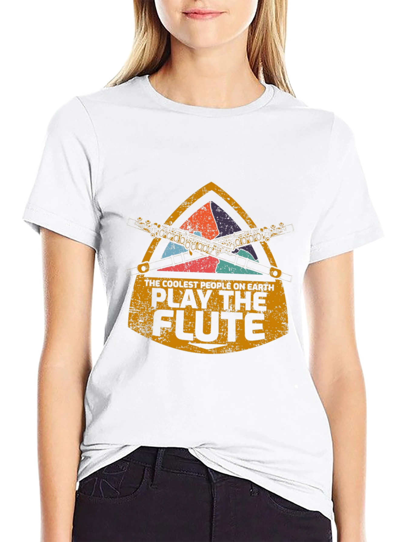 Black Coolest People Play the Flute T-Shirt view 9