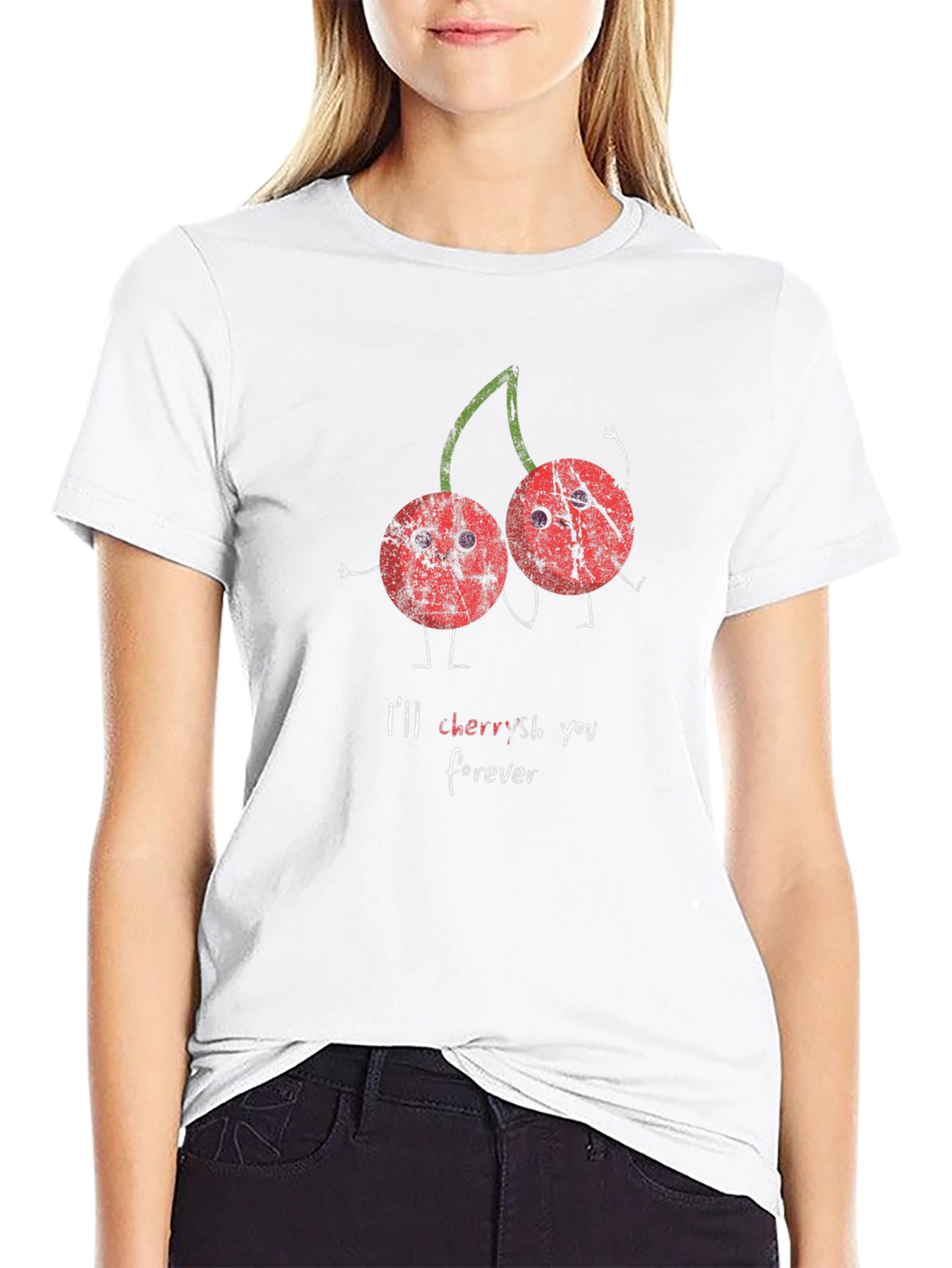 Black Cherries 'I'll Cherish You Forever' Black Graphic T-Shirt view 9