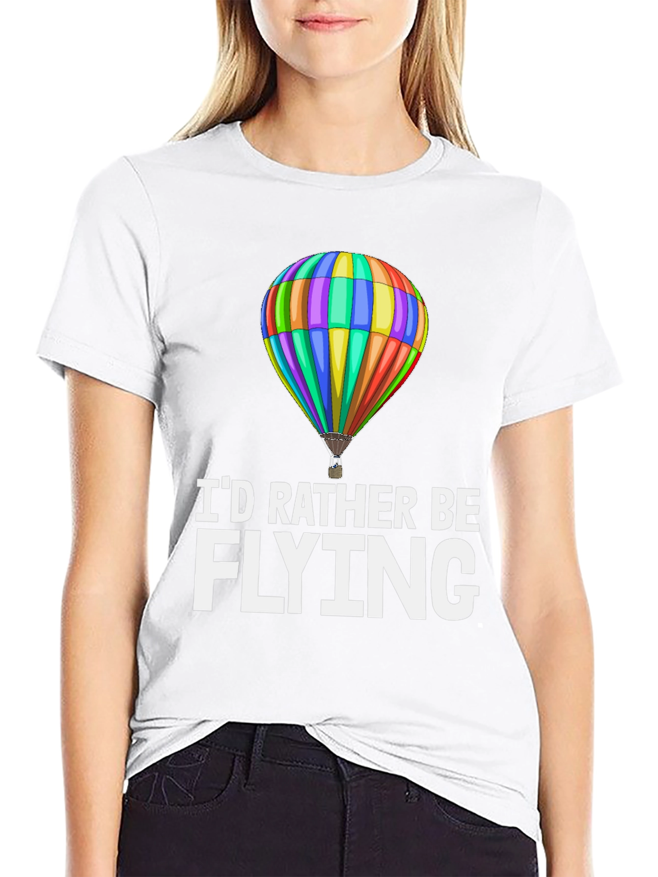 Black I'd Rather Be Flying T-Shirt view 9