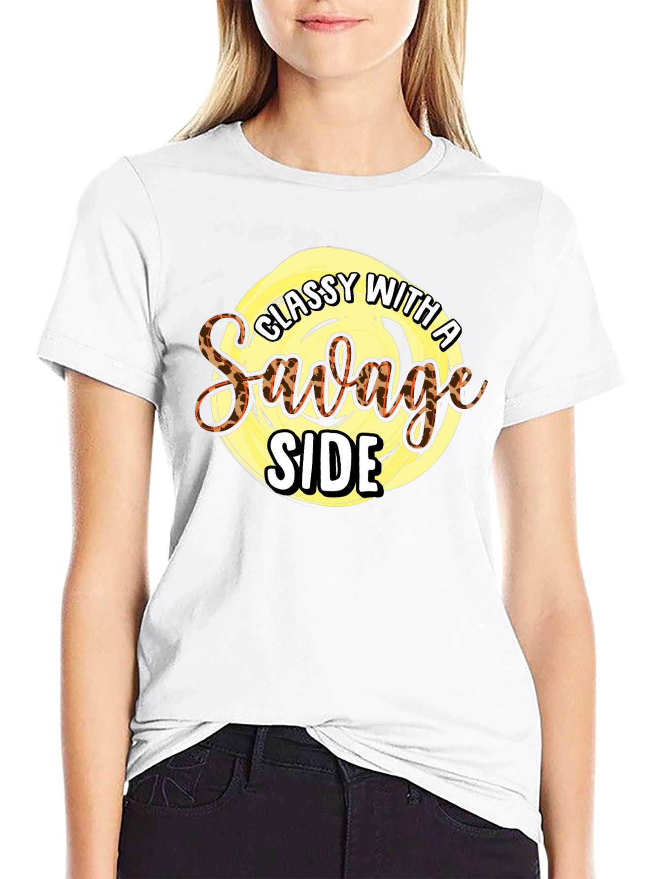 Black Classy with a Savage Side Graphic Tee view 9