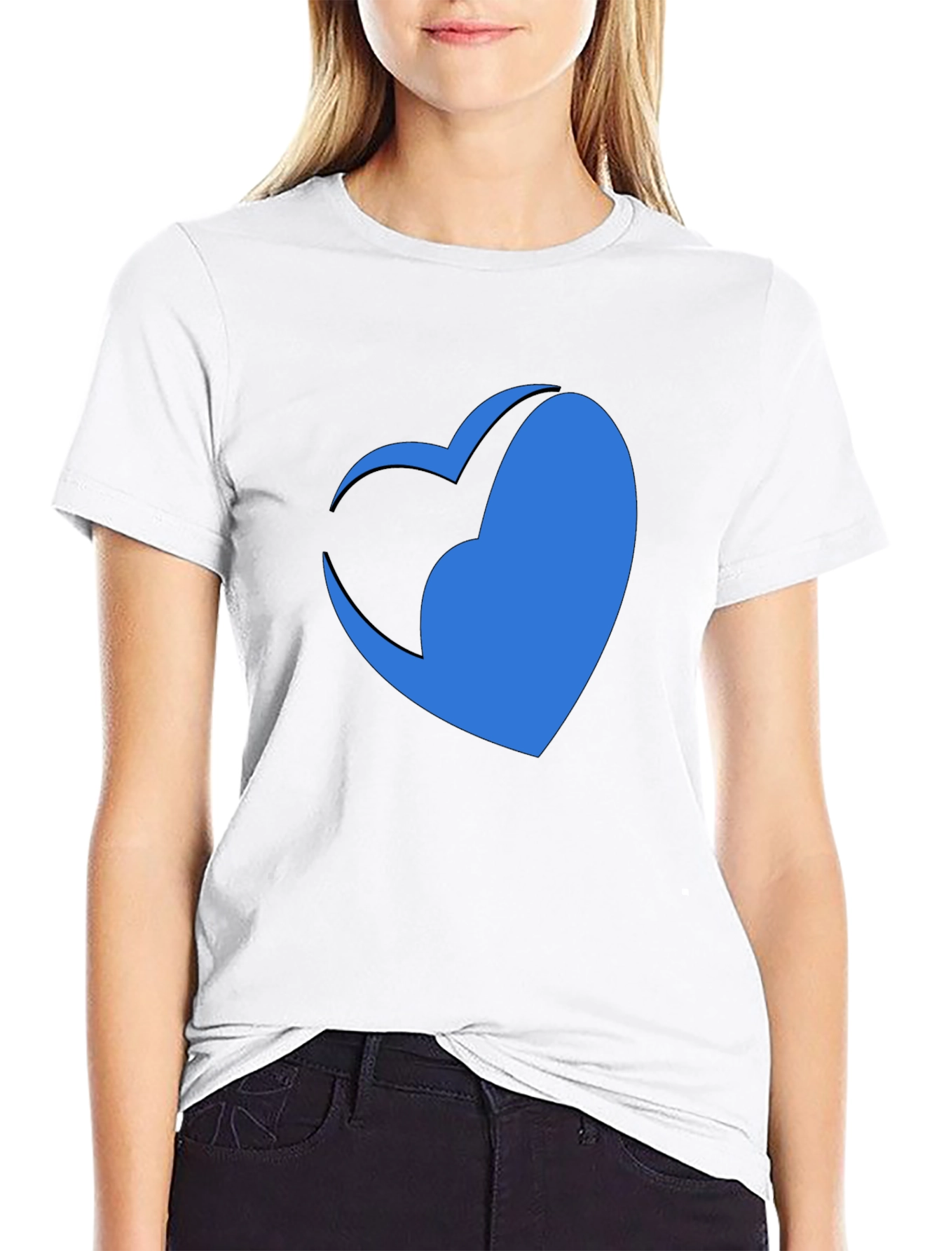 Black Modern Heart Graphic Tee - Stylish Casual Comfort view 9