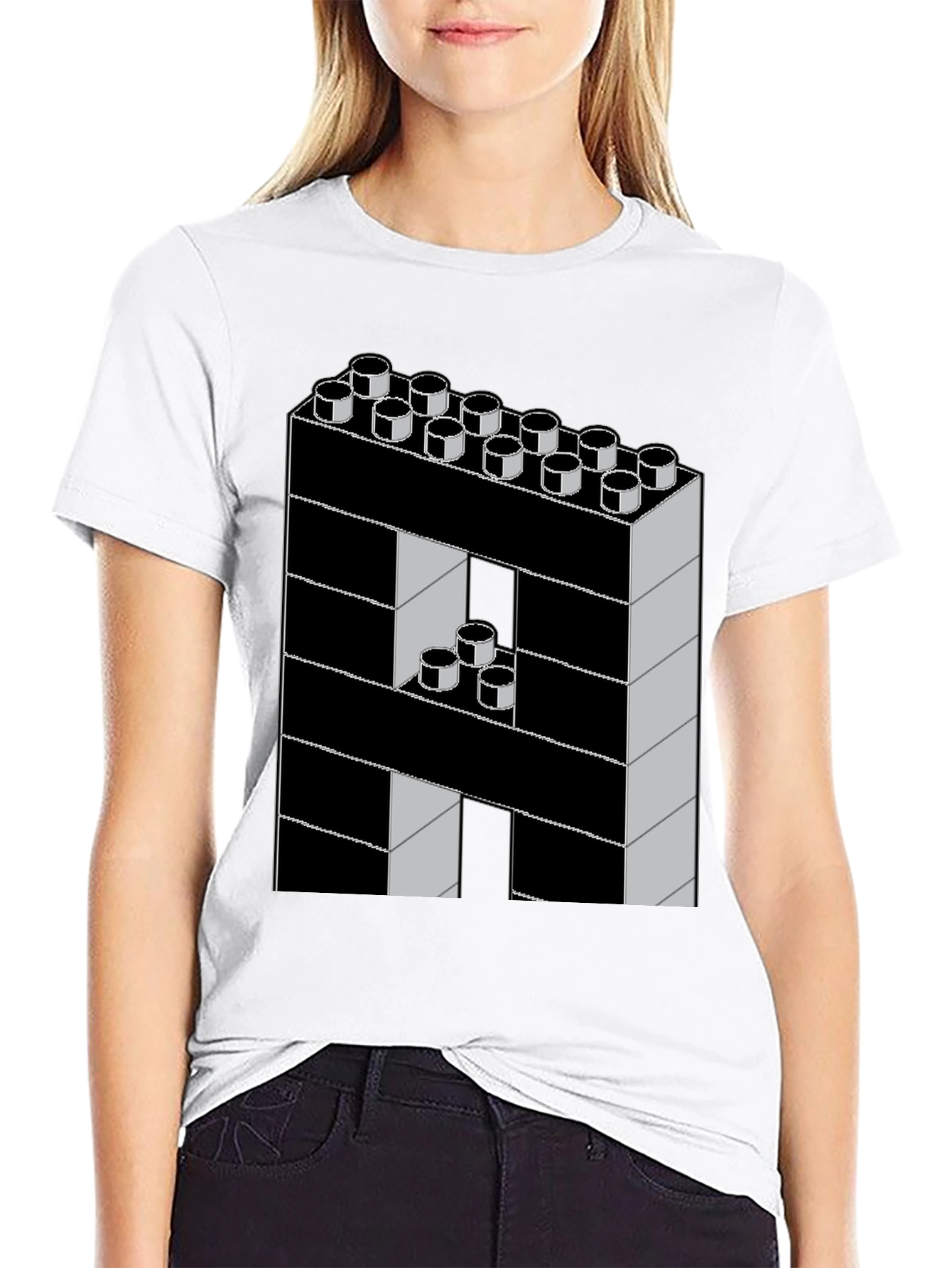 Black Building Block Graphic Tee - Unique Design view 9