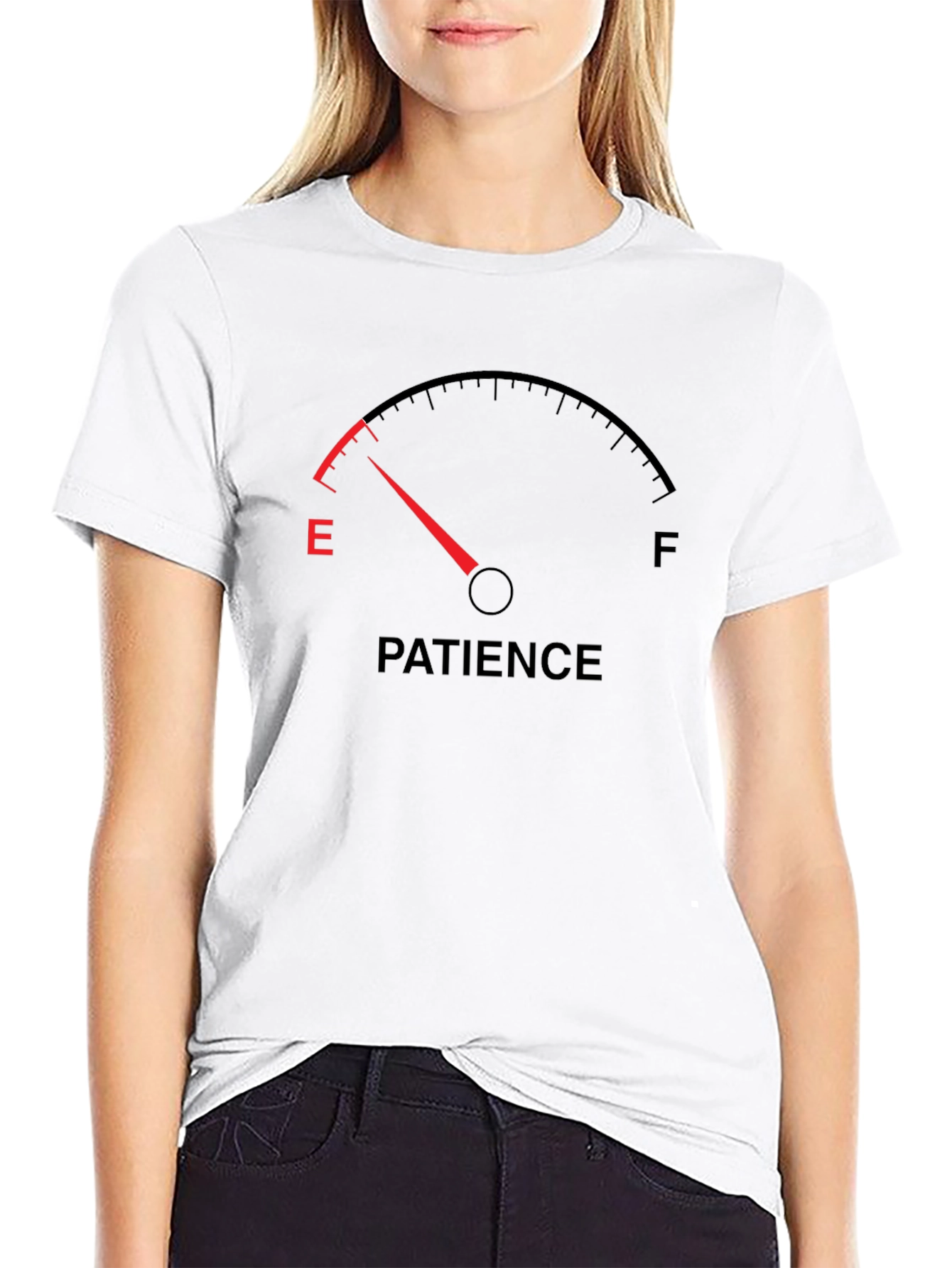Black Patience Empty Gauge Graphic T-Shirt view 9