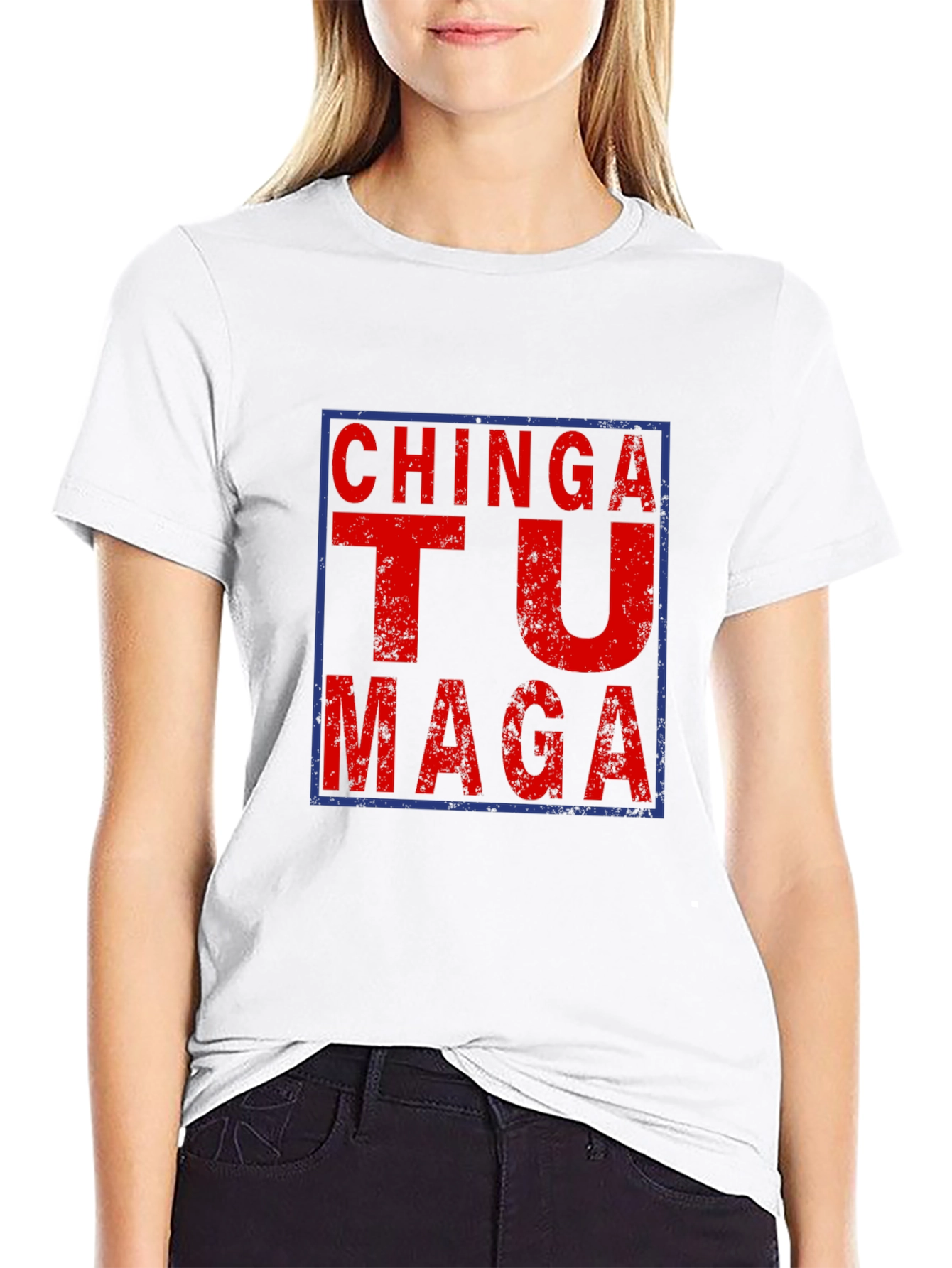 Black Chinga Tu MAGA Graphic Tee - Political Humor T-Shirt view 9
