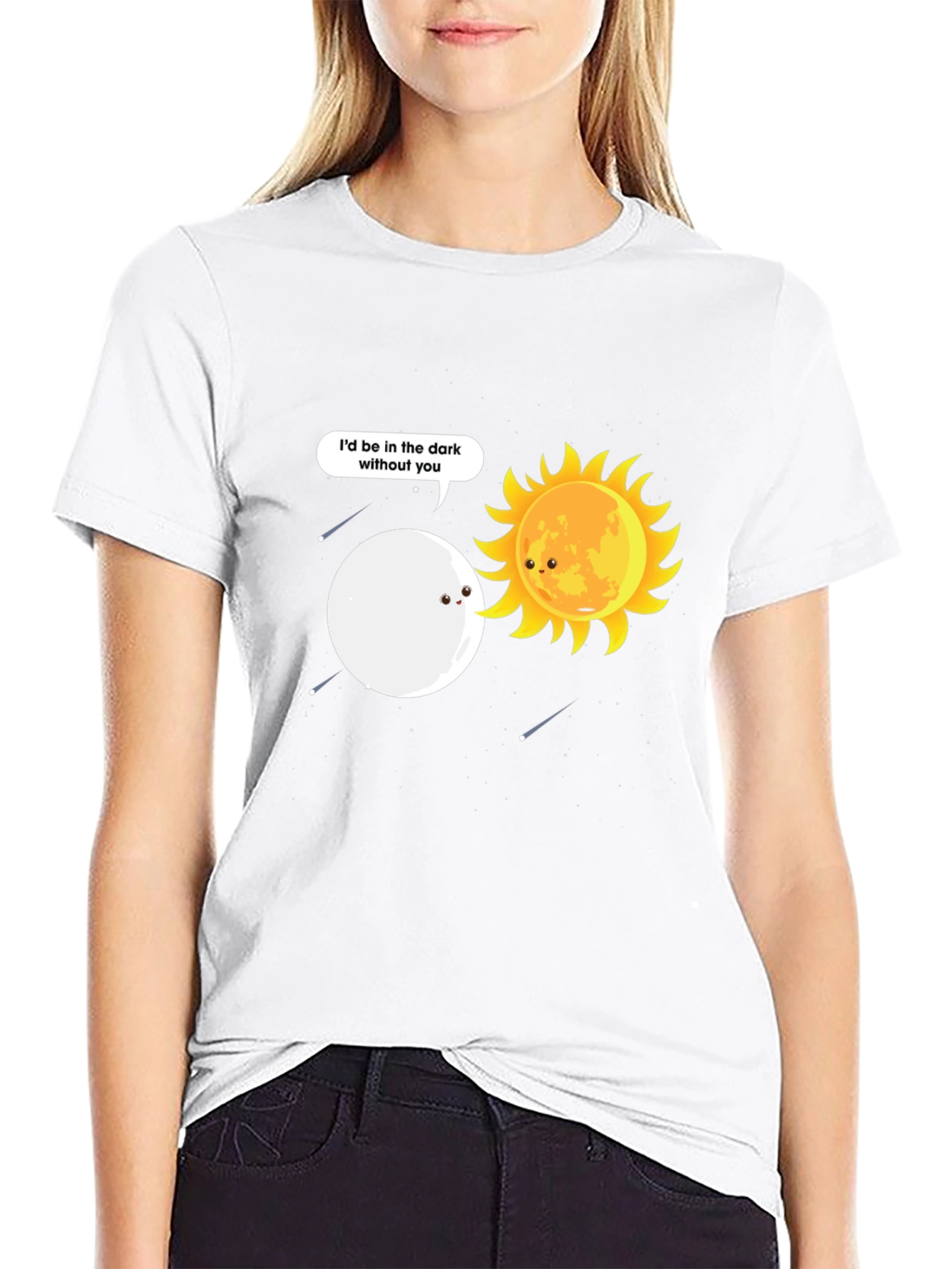 Black Sun and Moon Graphic Tee - I'd Be in the Dark Without You view 9