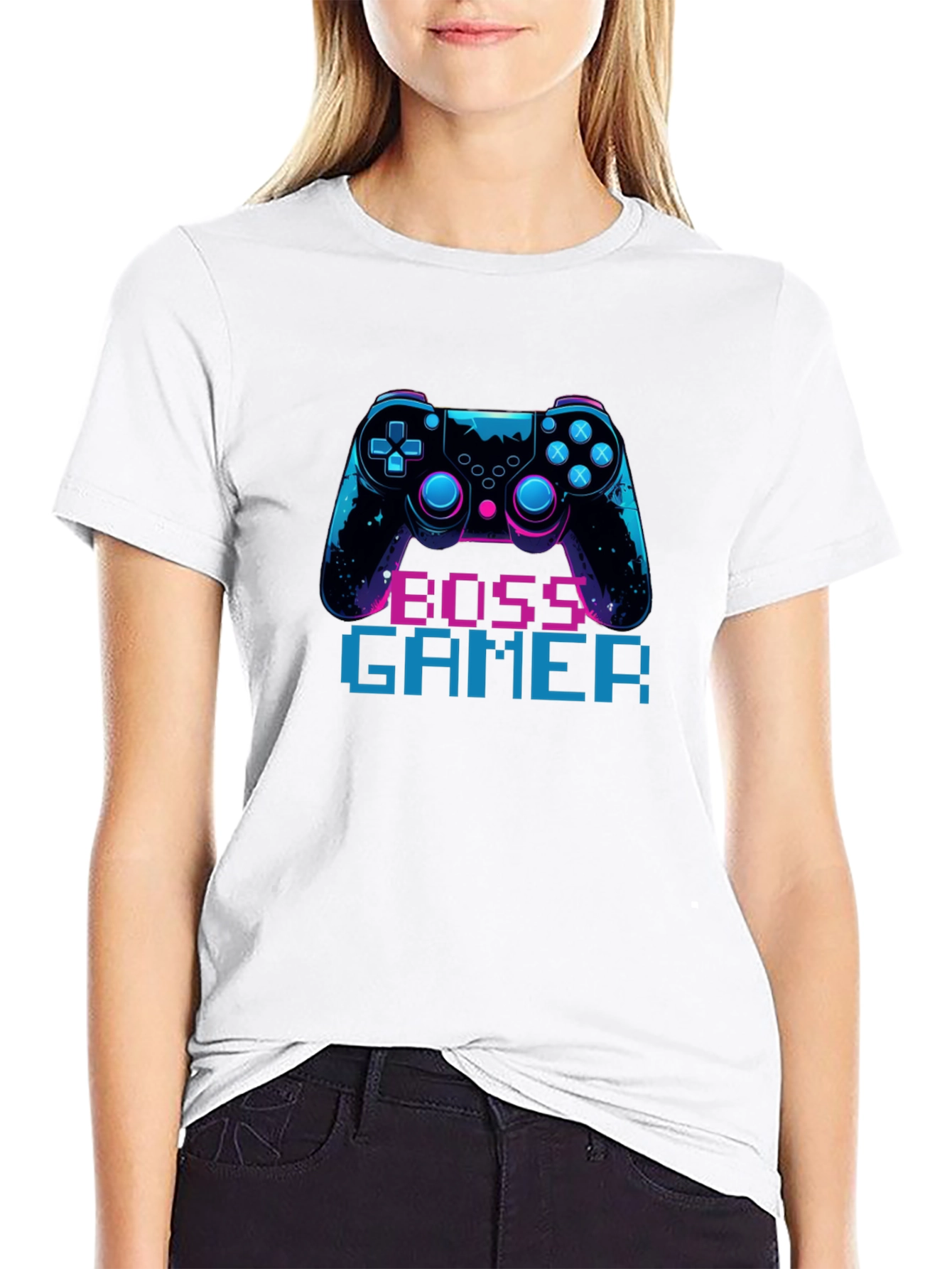 Black Boss Gamer Black T-Shirt - Console Design view 9