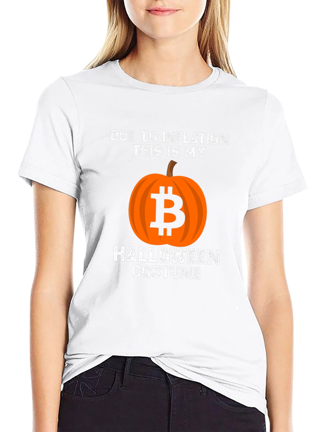 Black Bitcoin Halloween Inflation Costume T-Shirt view 9