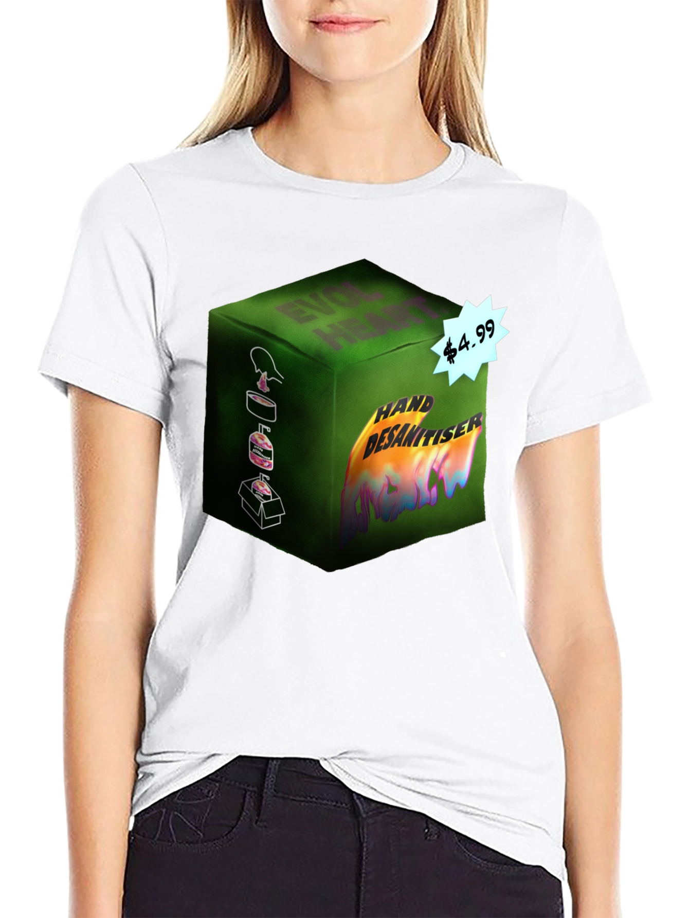 Black Hand Sanitizer Graphic Tee - Funny Novelty T-Shirt view 9