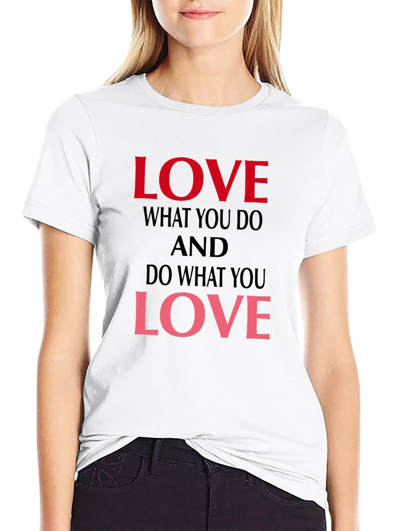 Black Love What You Do Graphic T-Shirt view 9