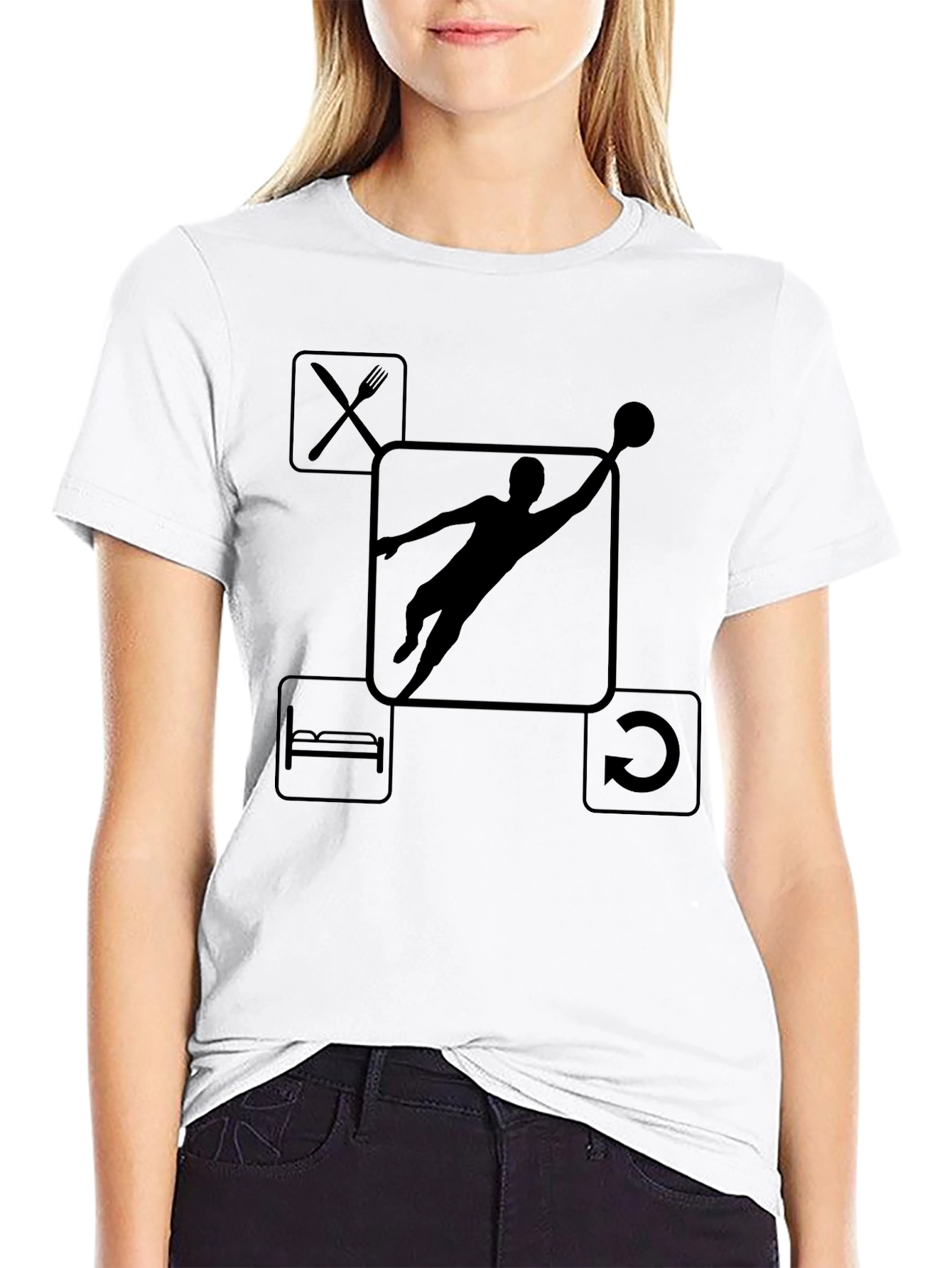 Black Eat, Sleep, Dunk, Repeat T-Shirt view 9