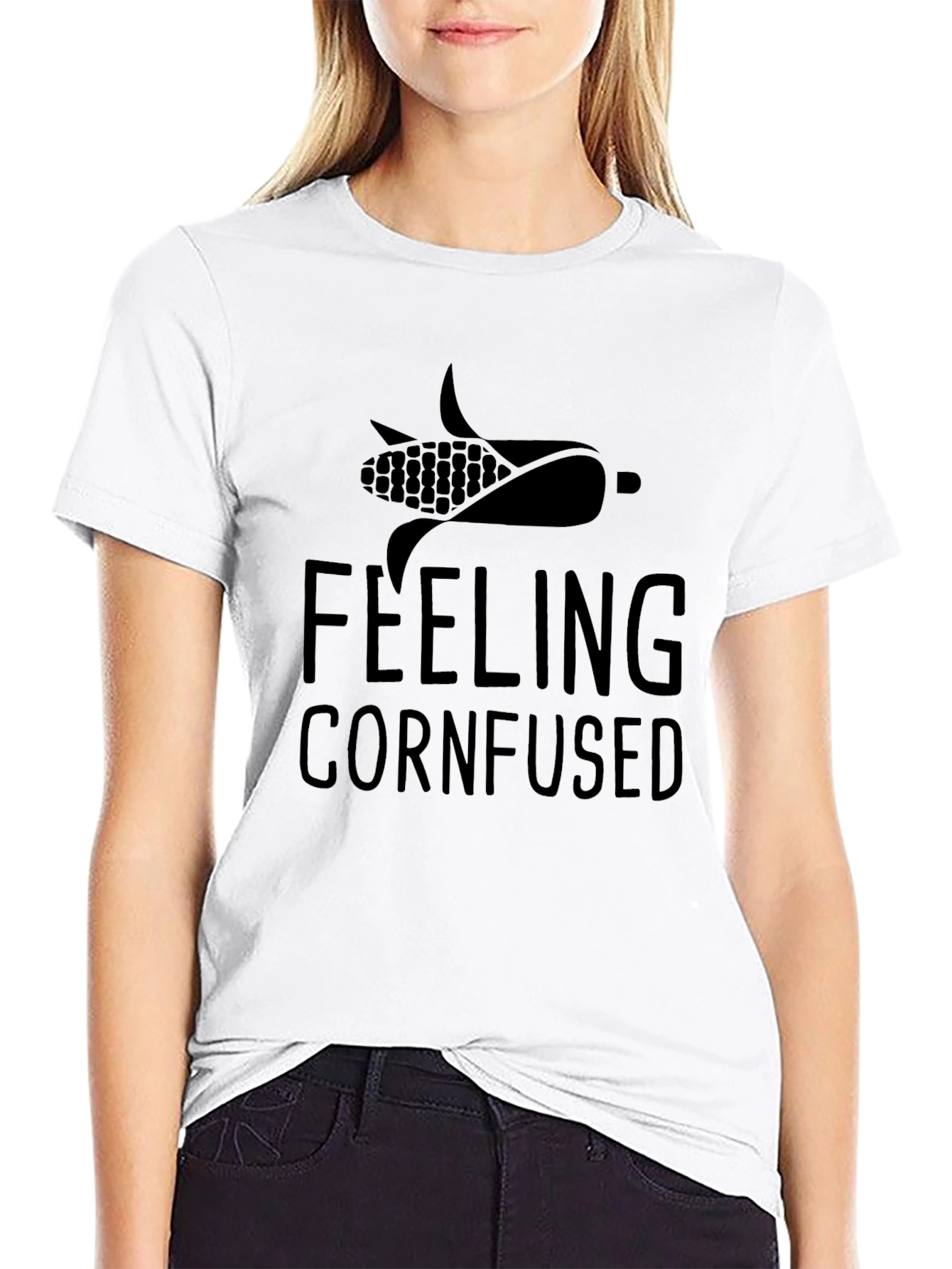 Black Feeling Cornfused T-Shirt - Funny Pun Tee view 9