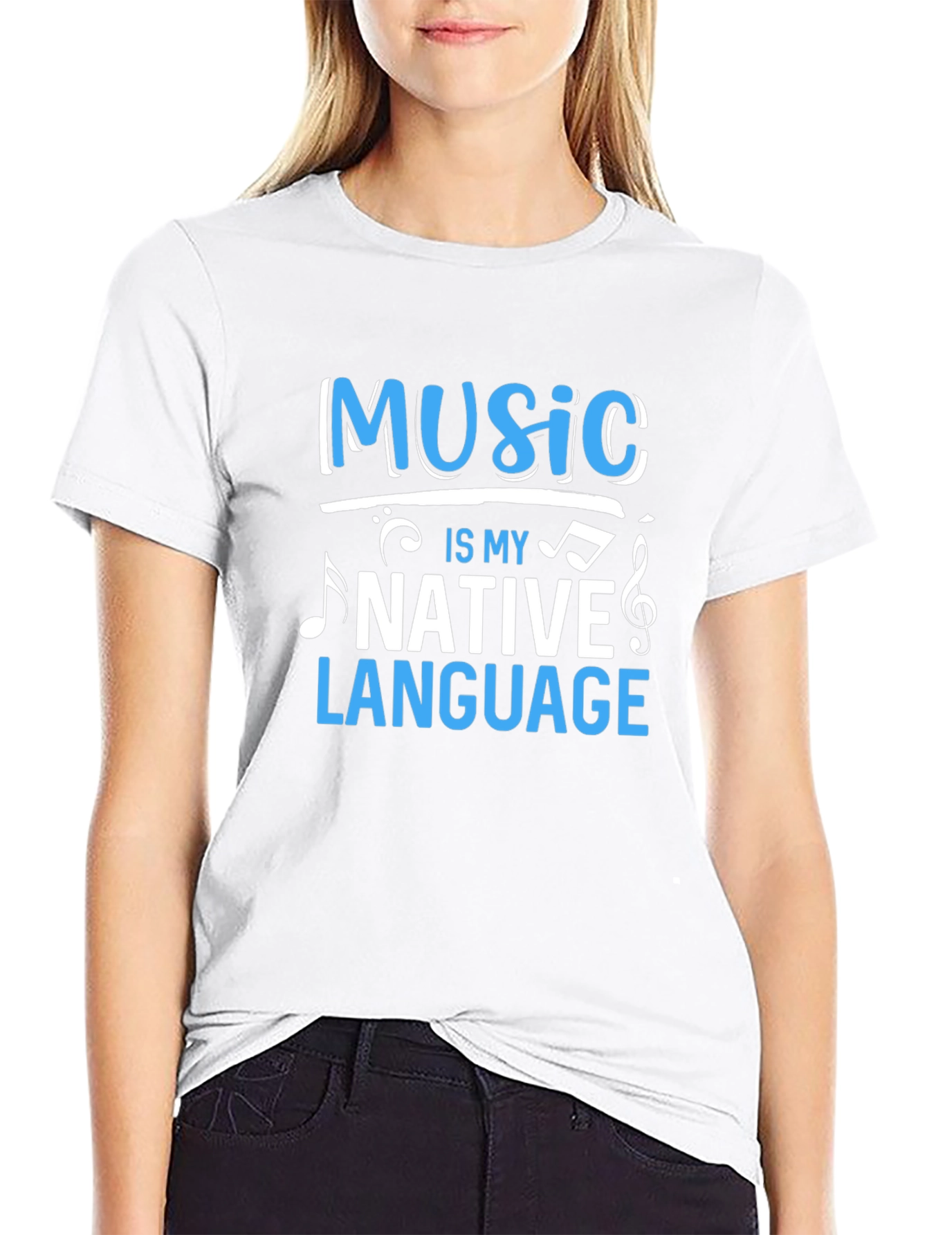 Black Music Is My Native Language Black Graphic Tee view 9