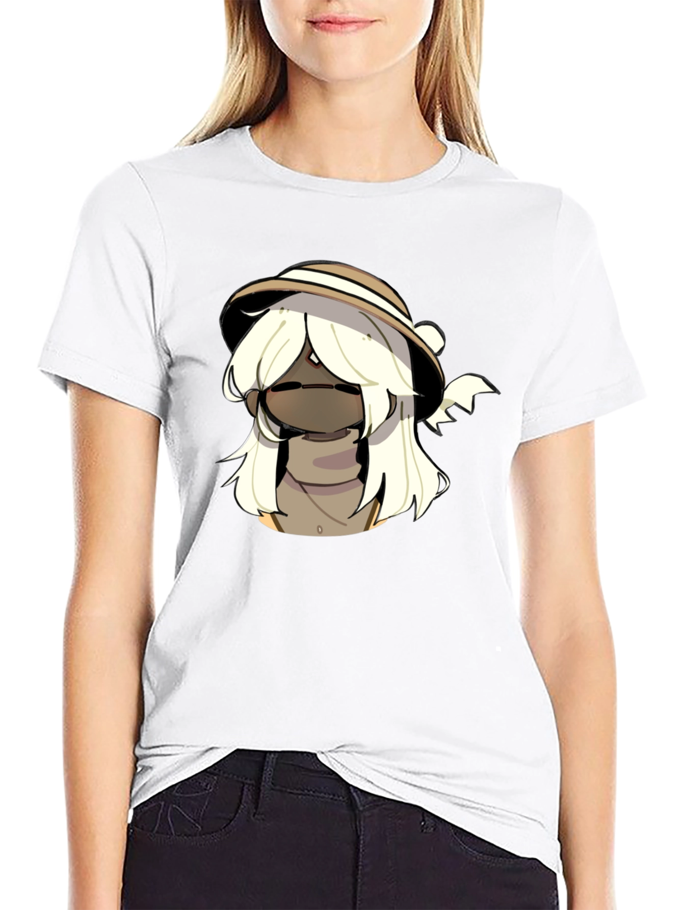 Black Cool Cartoon Character Black T-Shirt view 9