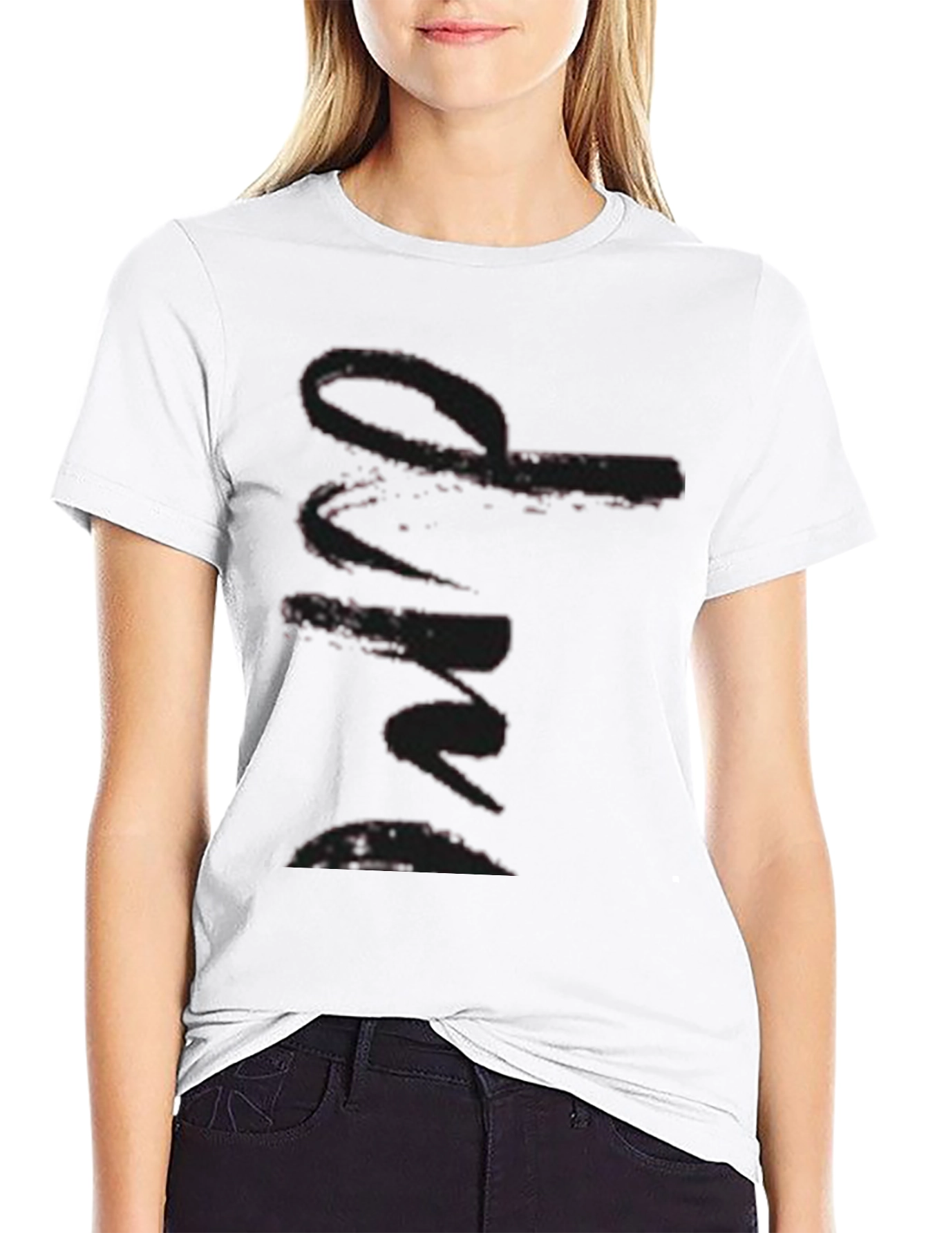 Black Stylish Black Graphic Print Tee view 9