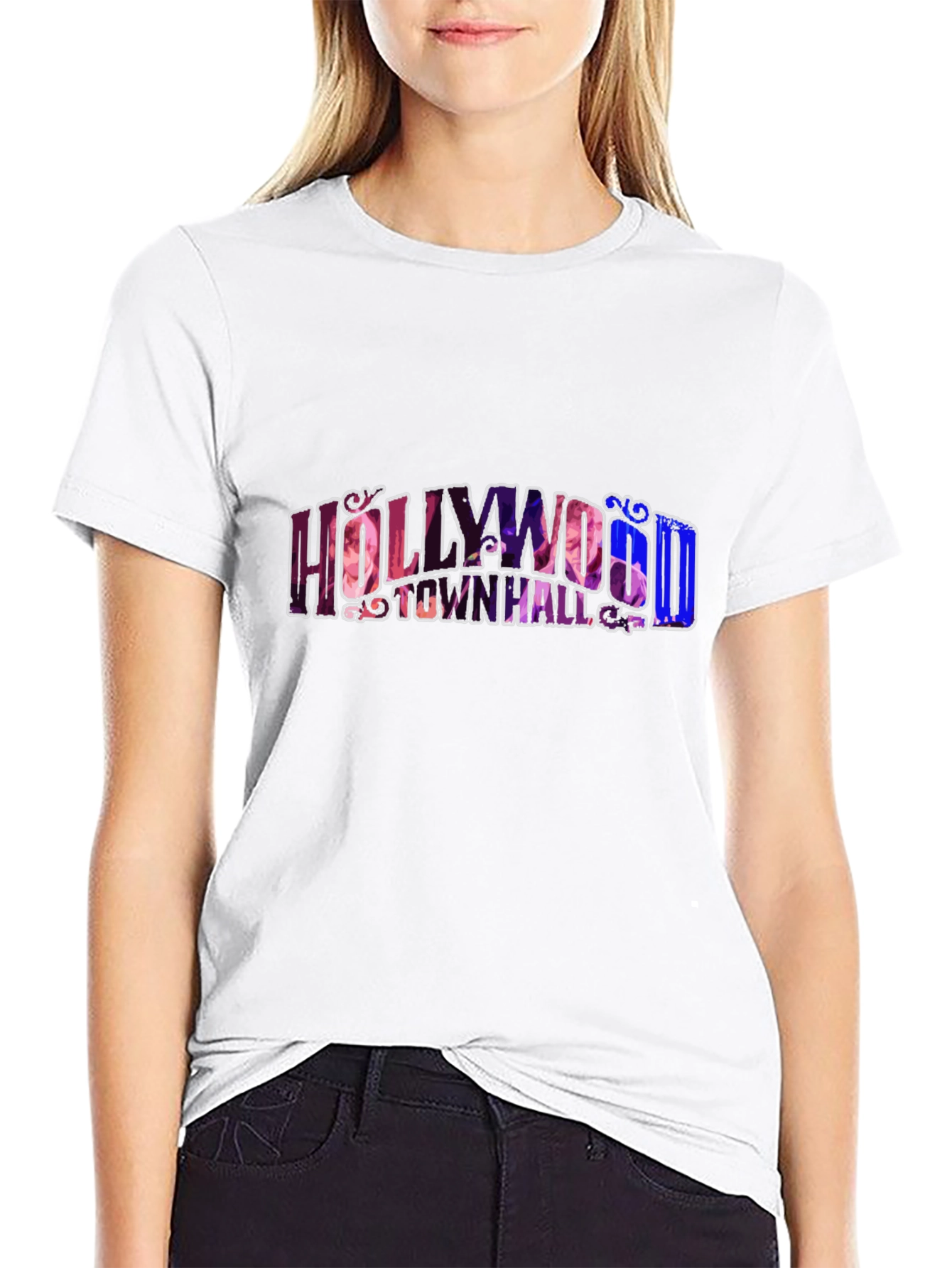 Black Hollywood Town Hall Black Graphic Tee view 9